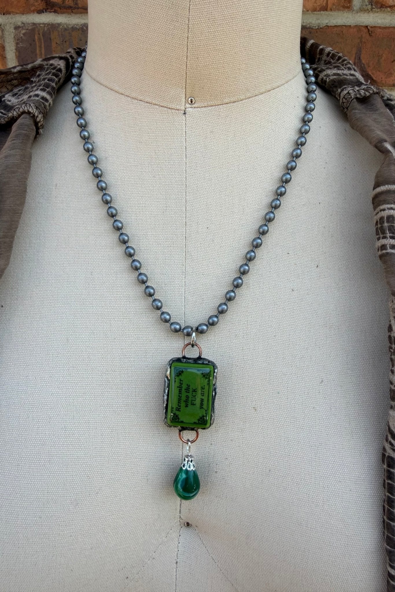 Sassy Mahjong Tile Necklace Style 7 - ivyandlavyboutique Spirit Lala