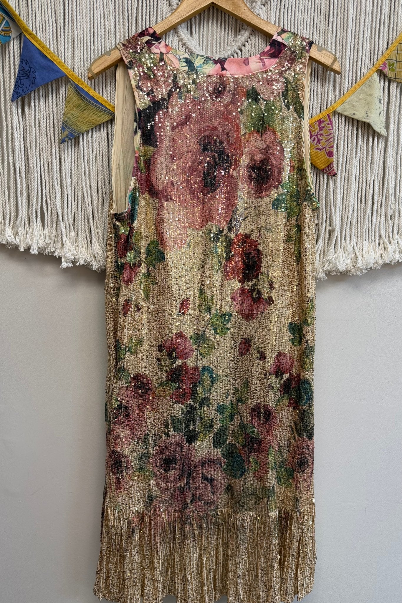 SATIN TRIMMED ALL SEQUIN LONG VEST - ivyandlavyboutique Origami Apparel ~ Lace and Crochet inspired