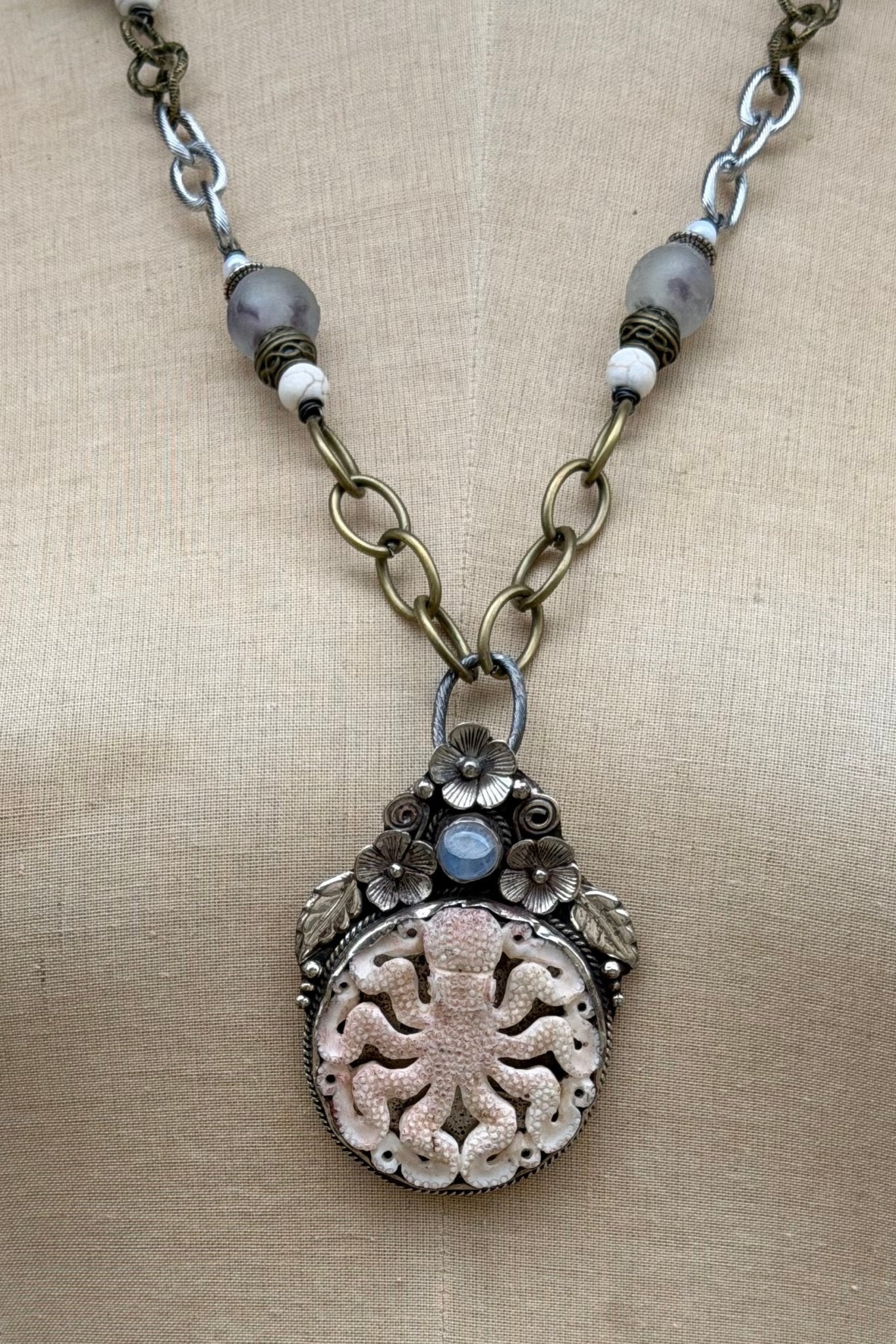 Sea Monster Carved Octopus Statement Necklace - ivyandlavyboutique ivyandlavyboutique