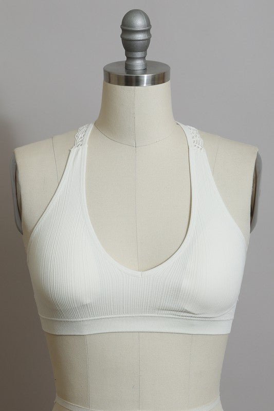 Seamless Front Lace Racerback Bralette - ivyandlavyboutique Leto Accessories