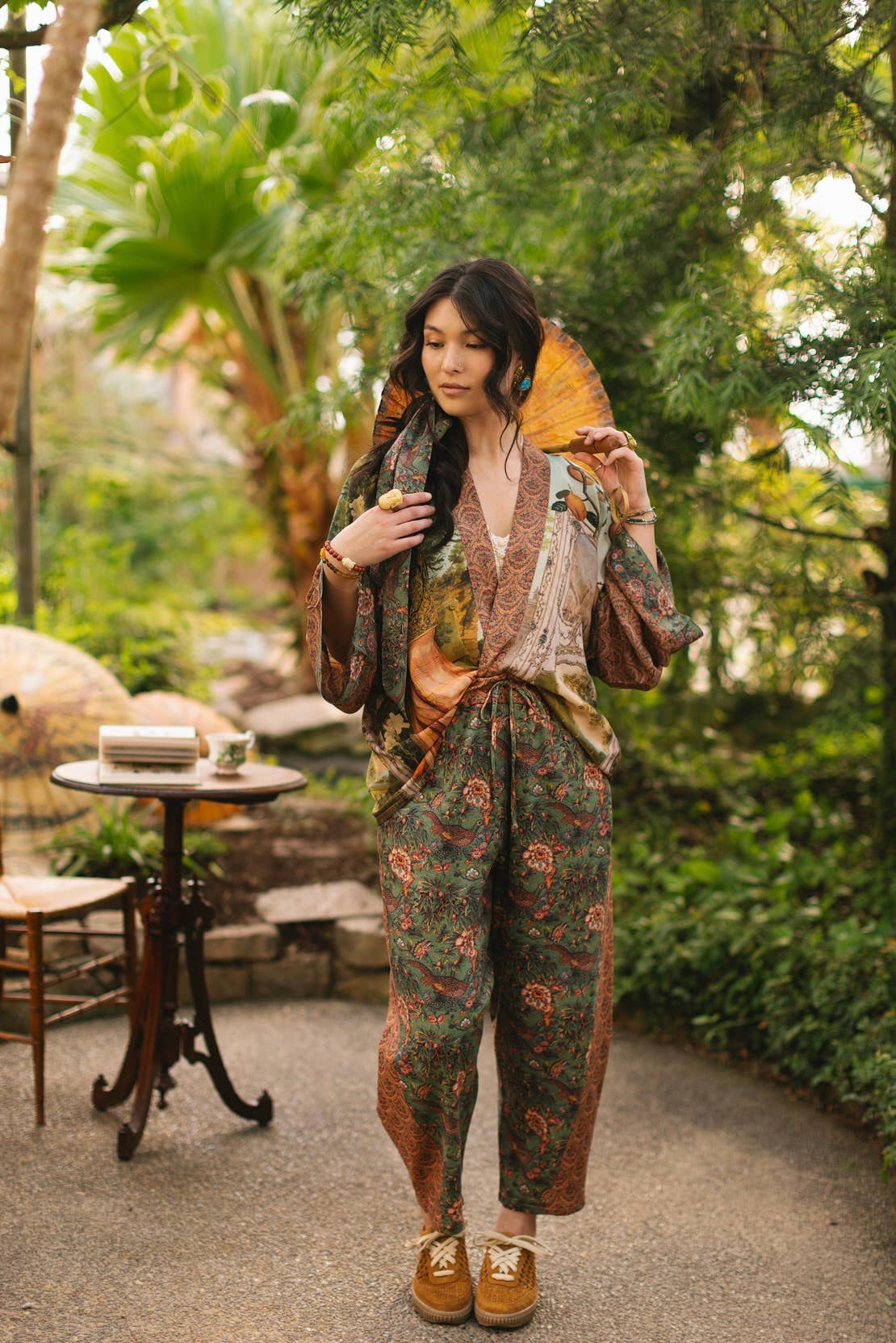 Secret Garden Pixie Duster Cropped Kimono w/ Swan - ivyandlavyboutique Market of Stars