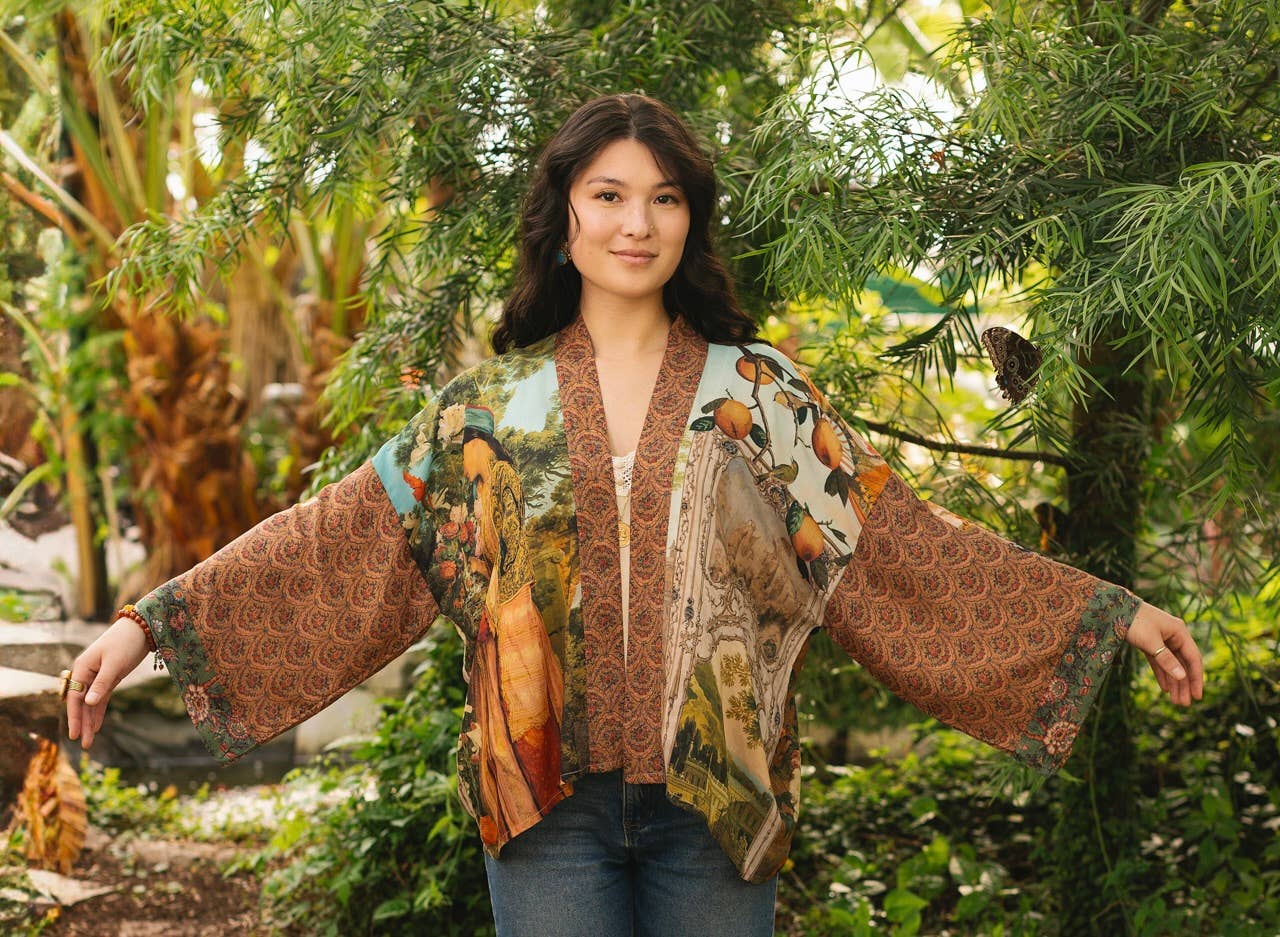 Secret Garden Pixie Duster Cropped Kimono w/ Swan - ivyandlavyboutique Market of Stars