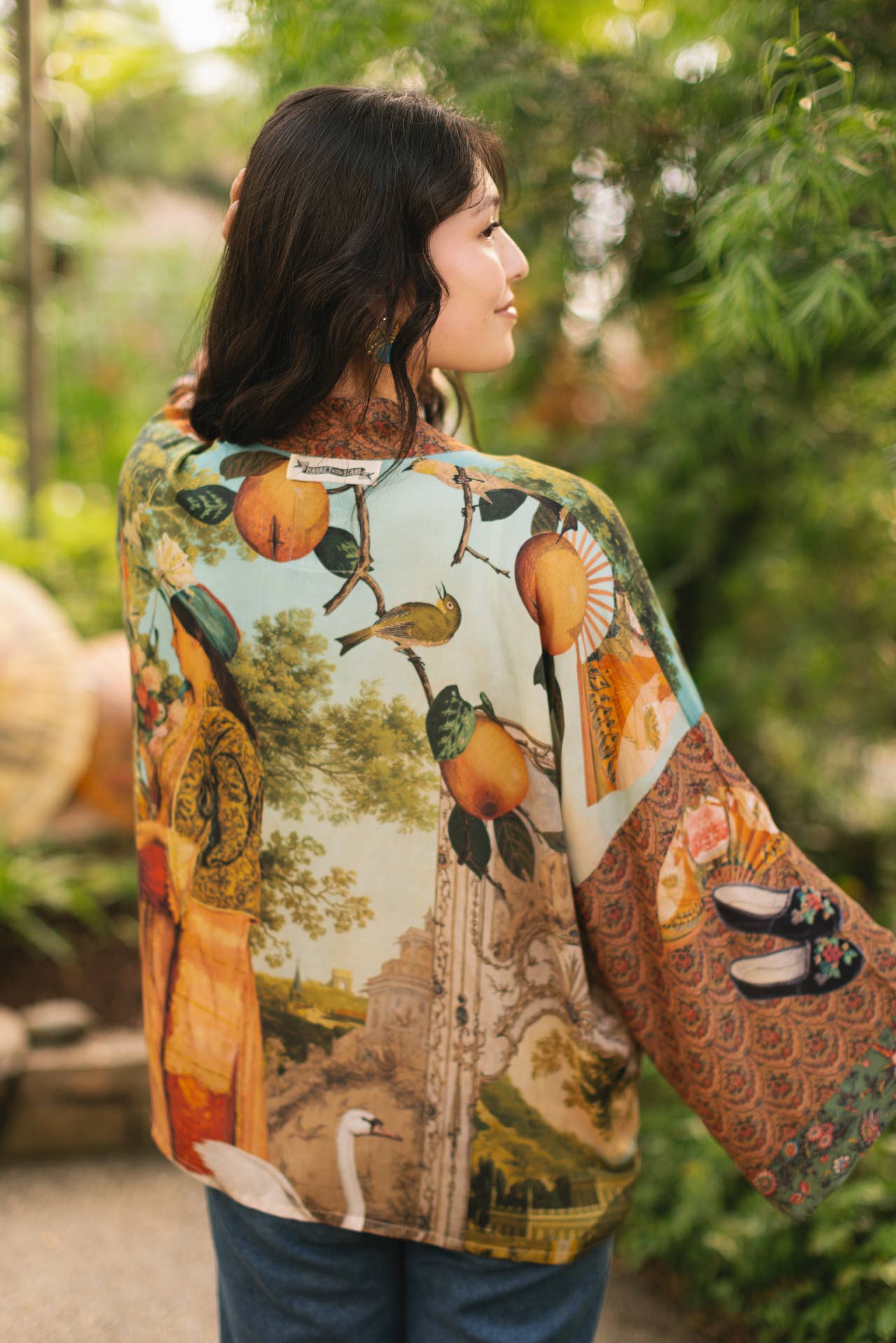 Secret Garden Pixie Duster Cropped Kimono w/ Swan - ivyandlavyboutique Market of Stars