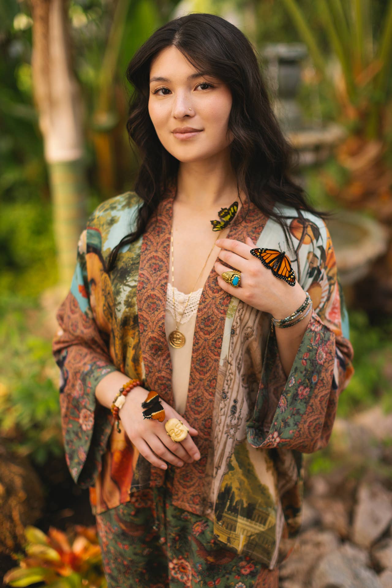 Secret Garden Pixie Duster Cropped Kimono w/ Swan - ivyandlavyboutique Market of Stars