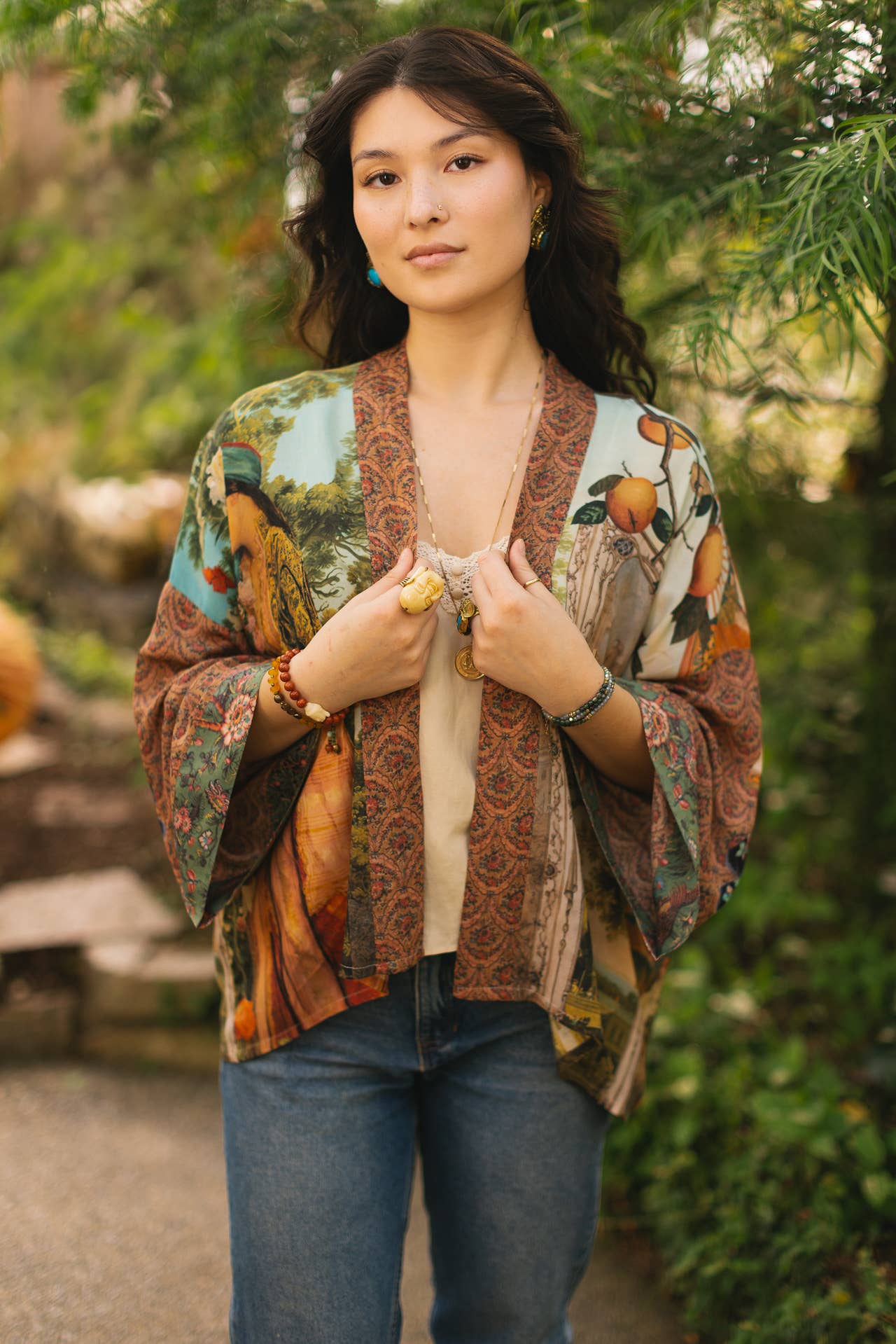 Secret Garden Pixie Duster Cropped Kimono w/ Swan - ivyandlavyboutique Market of Stars