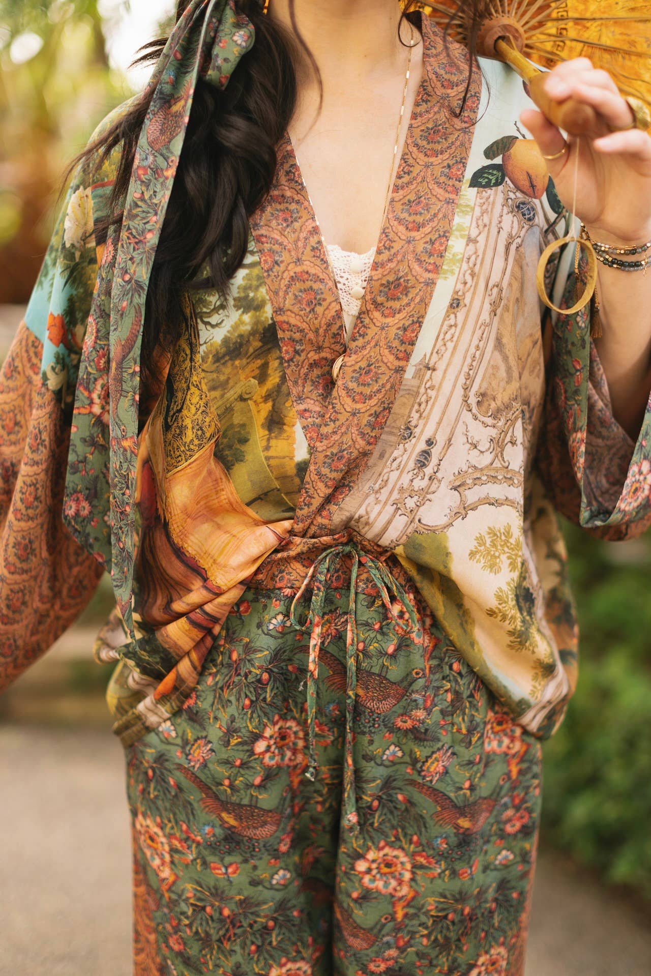Secret Garden Pixie Duster Cropped Kimono w/ Swan - ivyandlavyboutique Market of Stars