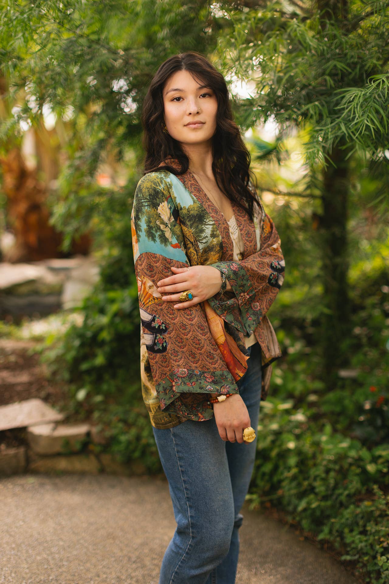 Secret Garden Pixie Duster Cropped Kimono w/ Swan - ivyandlavyboutique Market of Stars