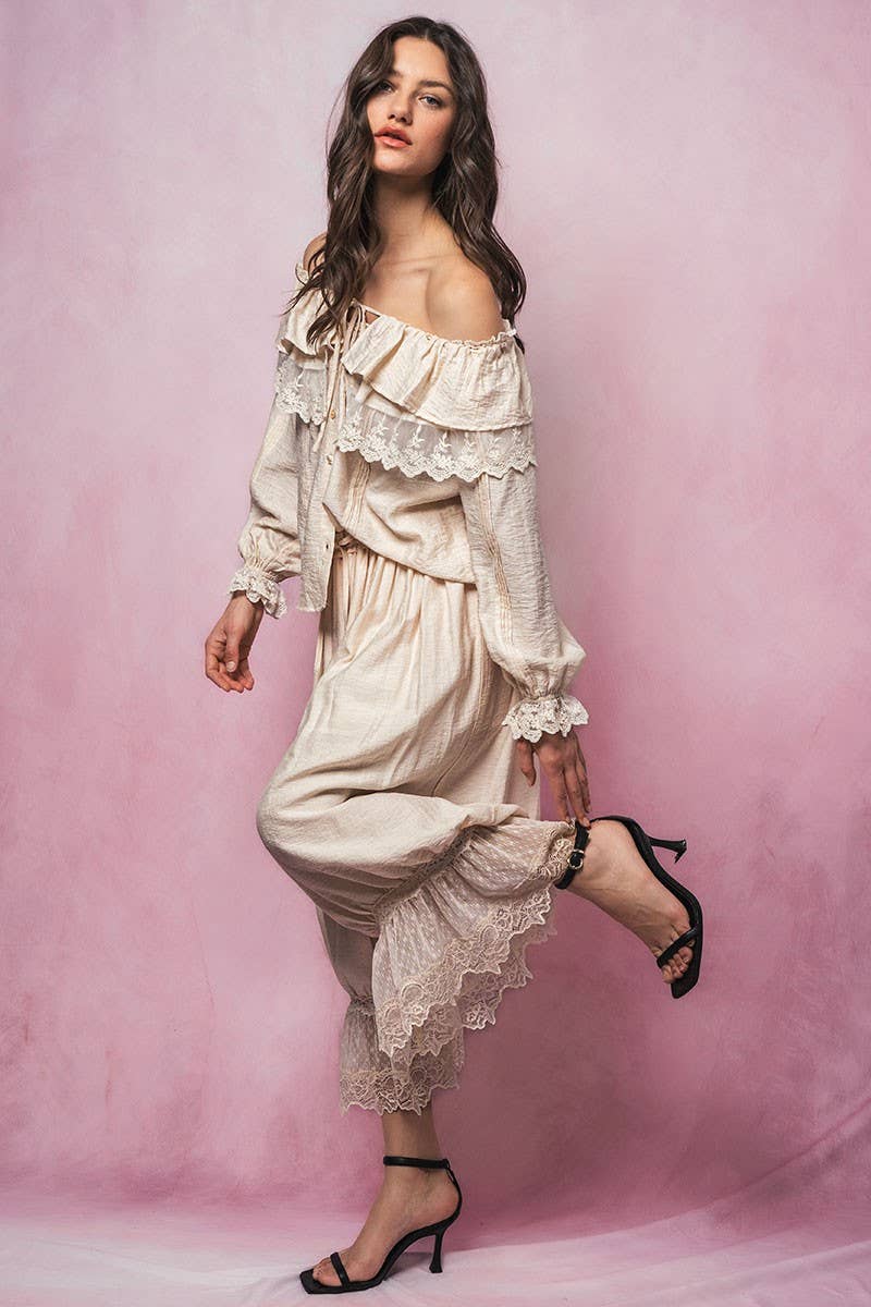 Seven Seas Lace Ruffle Blouse - ivyandlavyboutique Fashion Week
