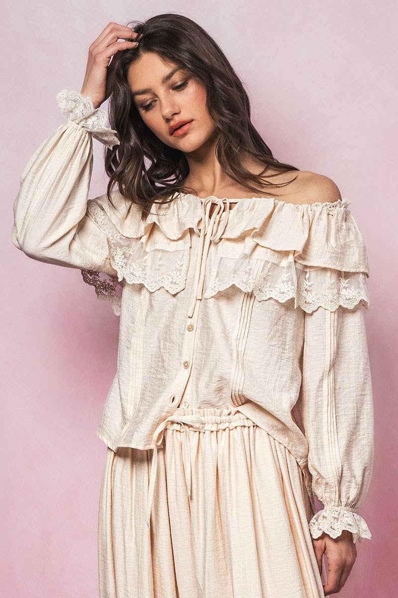 Seven Seas Lace Ruffle Blouse - ivyandlavyboutique Fashion Week