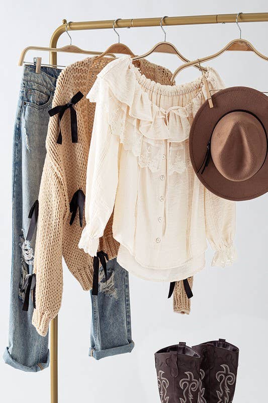 Seven Seas Lace Ruffle Blouse - ivyandlavyboutique Fashion Week