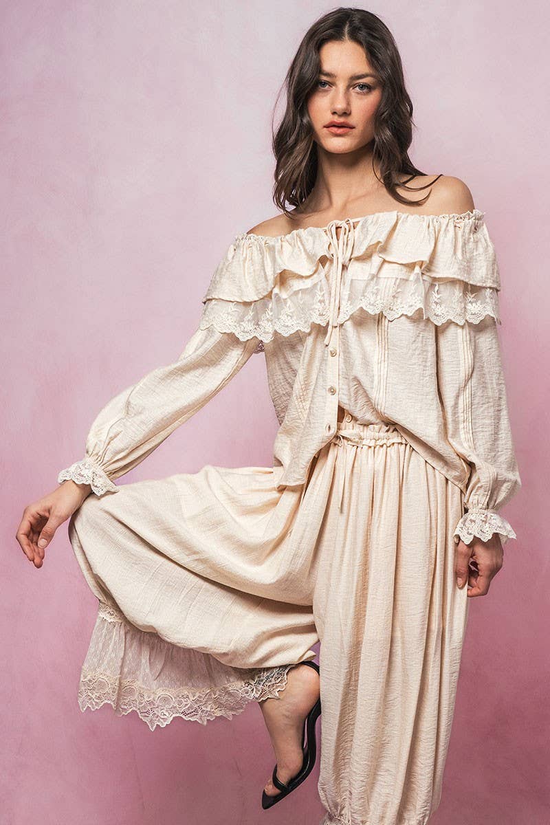 Seven Seas Lace Ruffle Blouse - ivyandlavyboutique Fashion Week