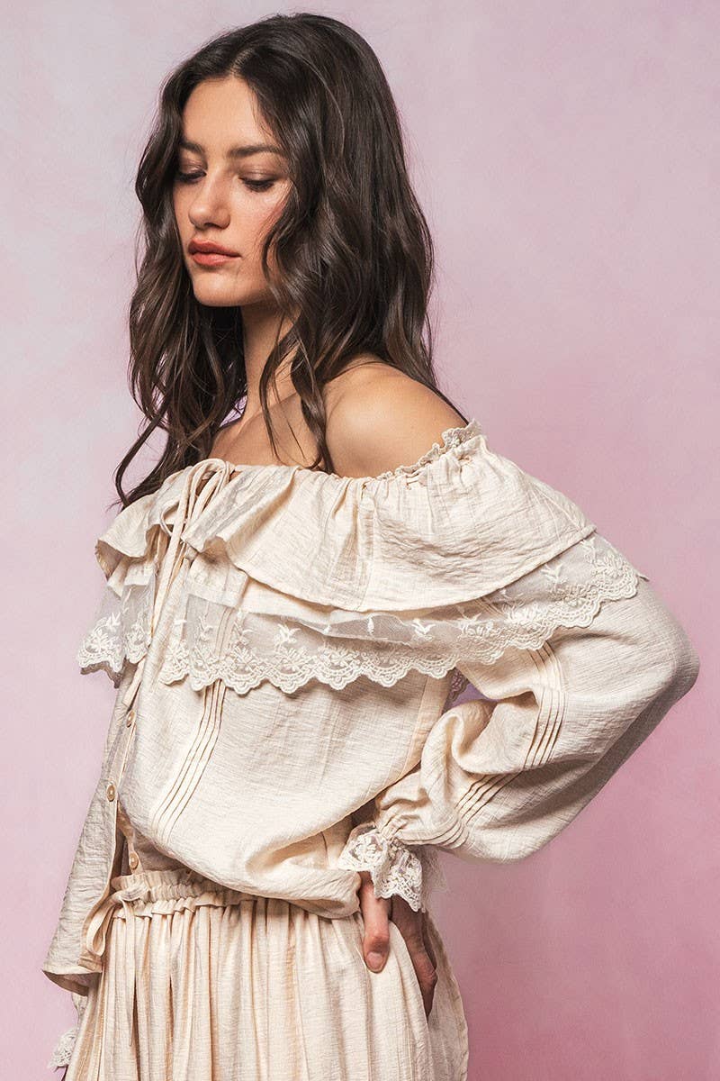 Seven Seas Lace Ruffle Blouse - ivyandlavyboutique Fashion Week