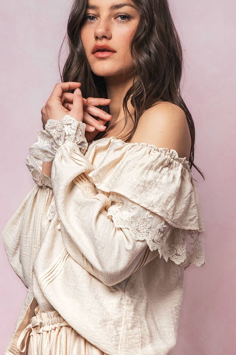 Seven Seas Lace Ruffle Blouse - ivyandlavyboutique Fashion Week
