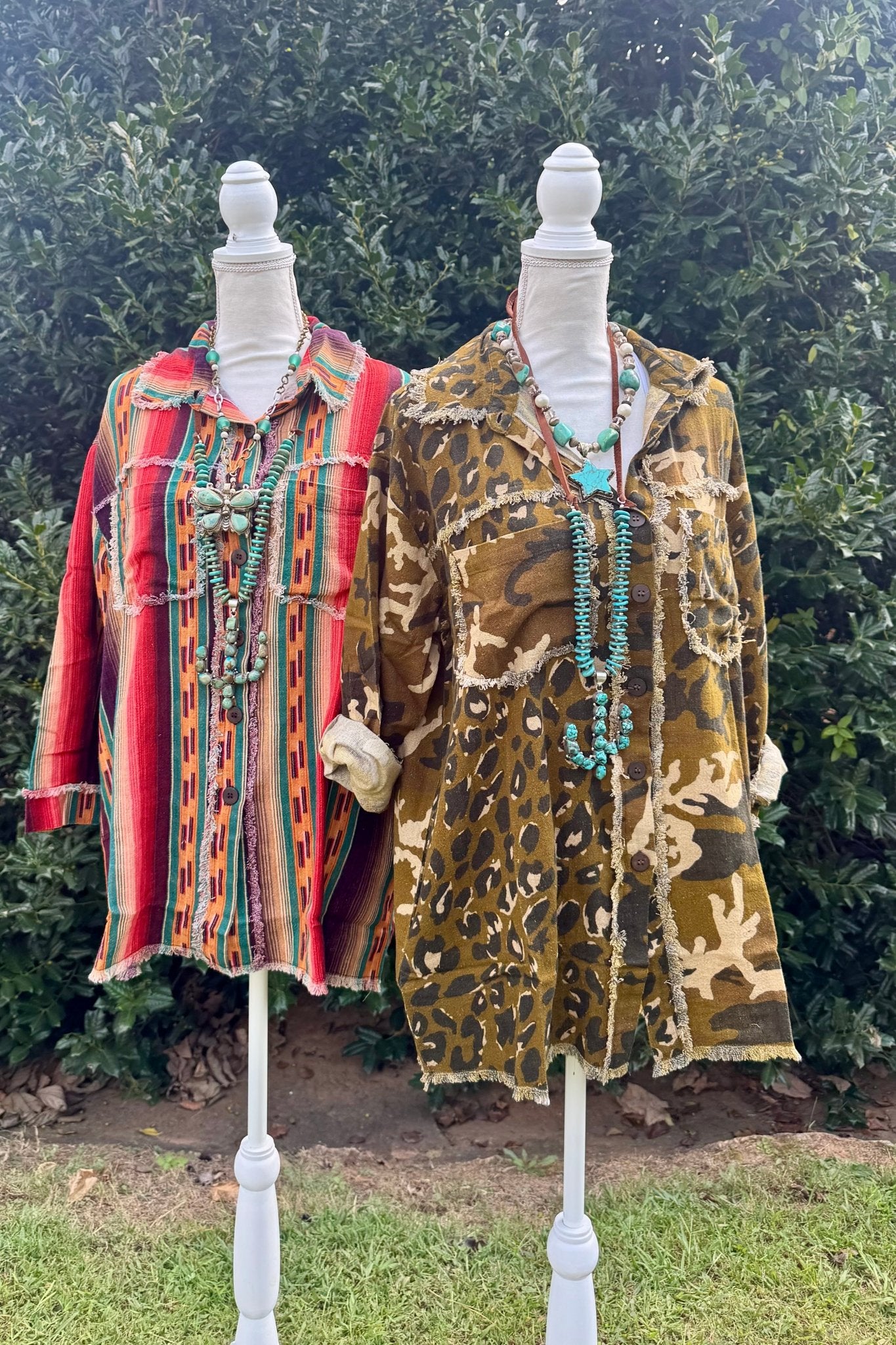 Shacket with Cowgirl Print Patchwork on Back - ivyandlavyboutique LeParisPetit by I Love Linen