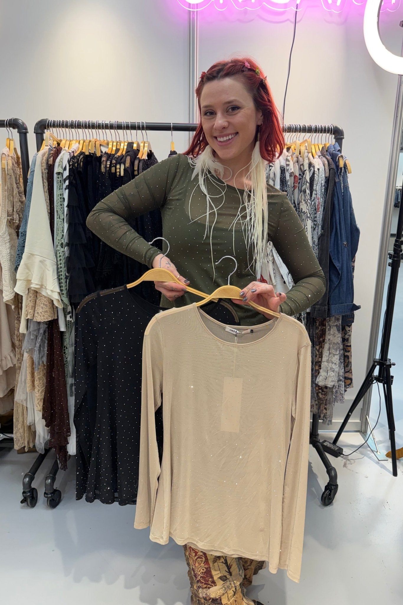 Sheer Dazzled Top - ivyandlavyboutique Origami Apparel ~ Lace and Crochet inspired