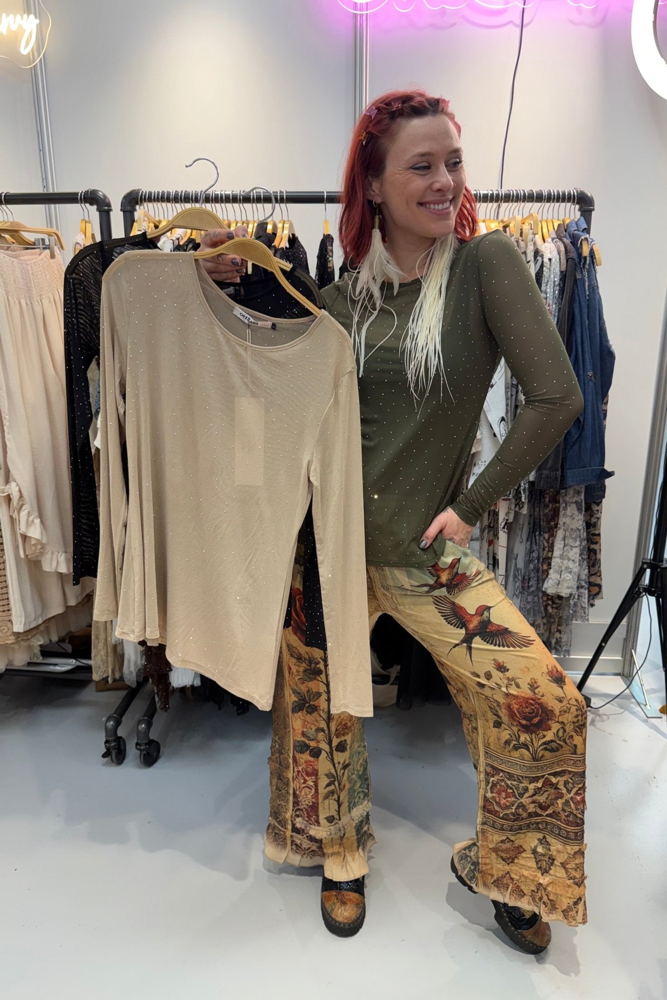 Sheer Dazzled Top - ivyandlavyboutique Origami Apparel ~ Lace and Crochet inspired