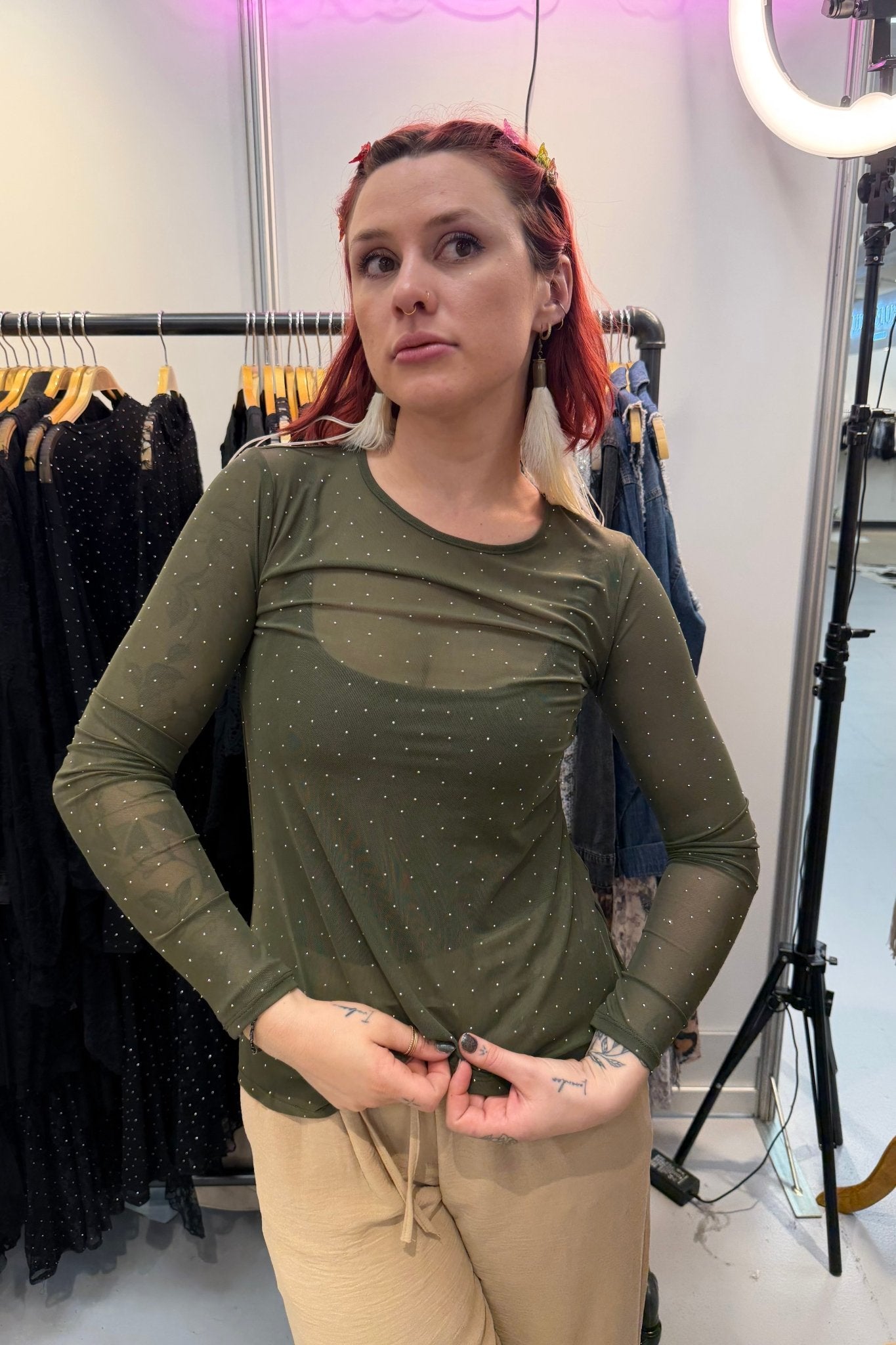 Sheer Dazzled Top - ivyandlavyboutique Origami Apparel ~ Lace and Crochet inspired