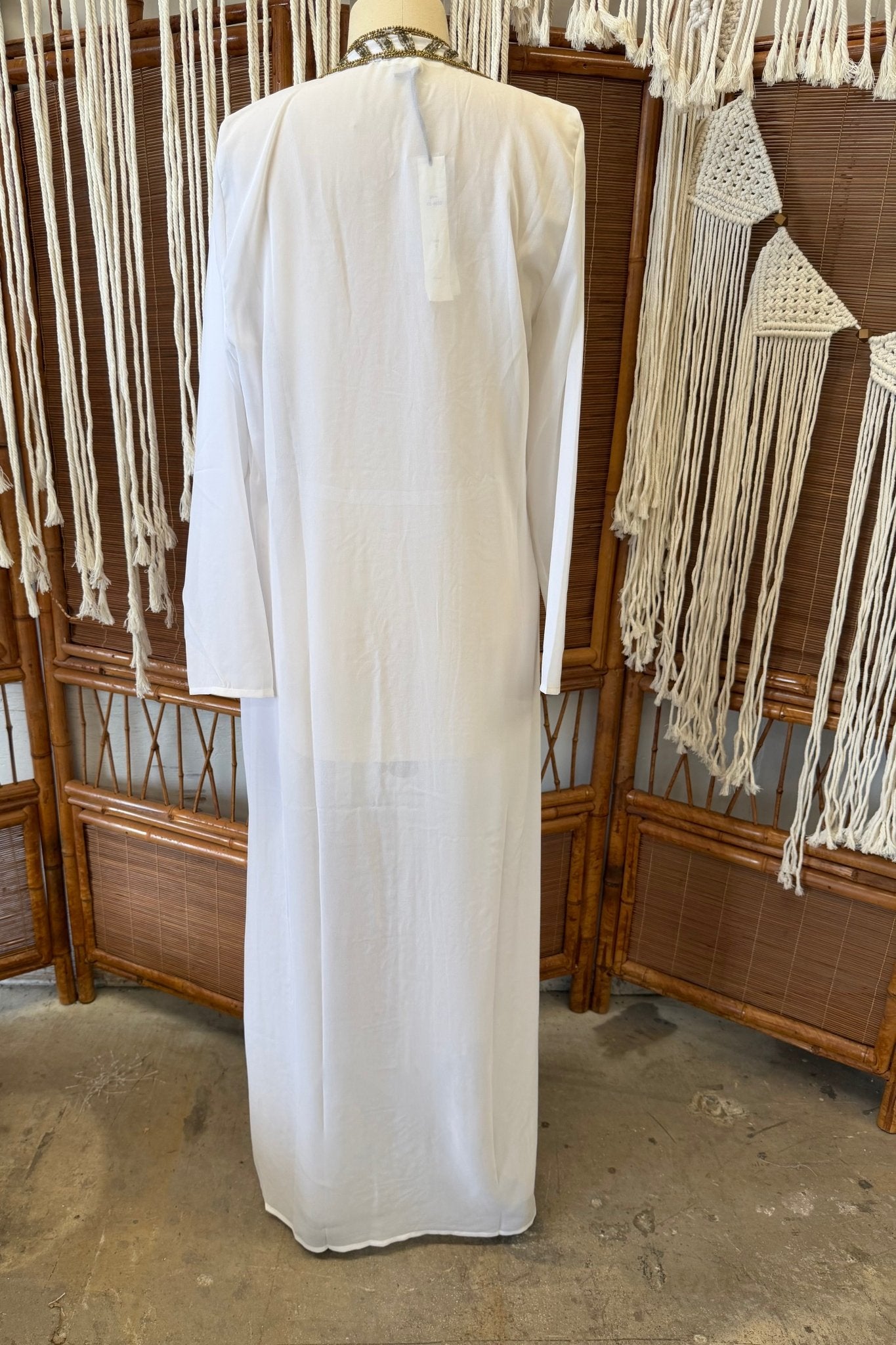 Sheer White Jeweled Duster - ivyandlavyboutique LA Skirts
