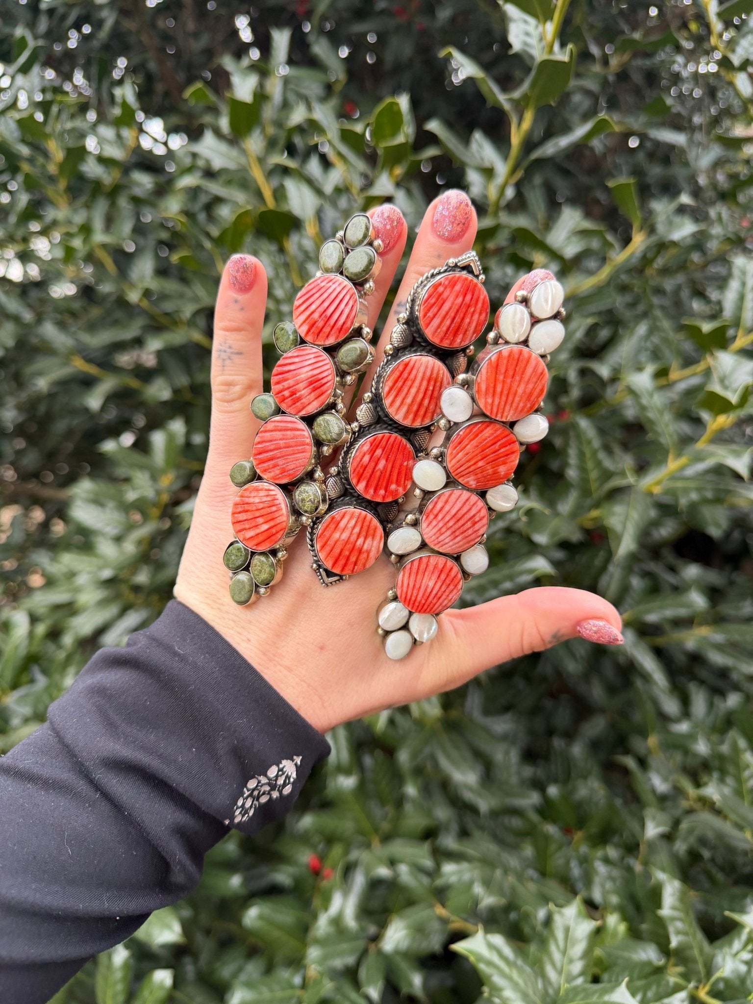 Shell & Agate Long Statement Ring - ivyandlavyboutique ivyandlavyboutique