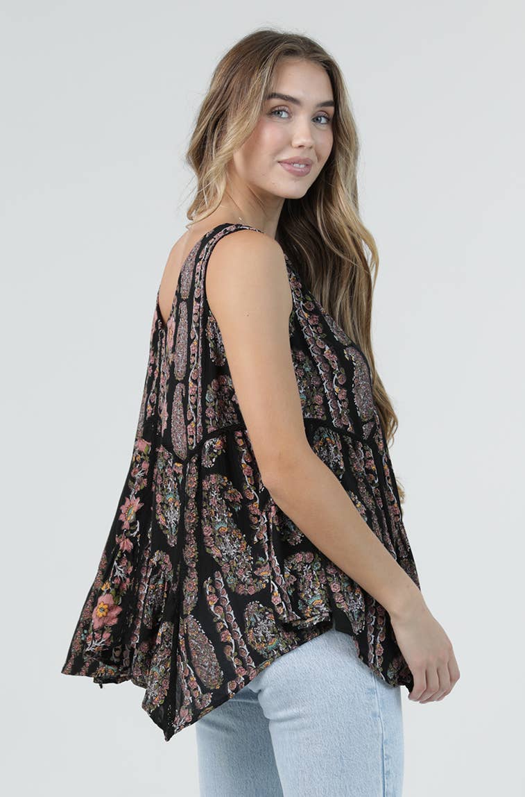 Shelly Printed Simple Cami - ivyandlavyboutique ANGIE