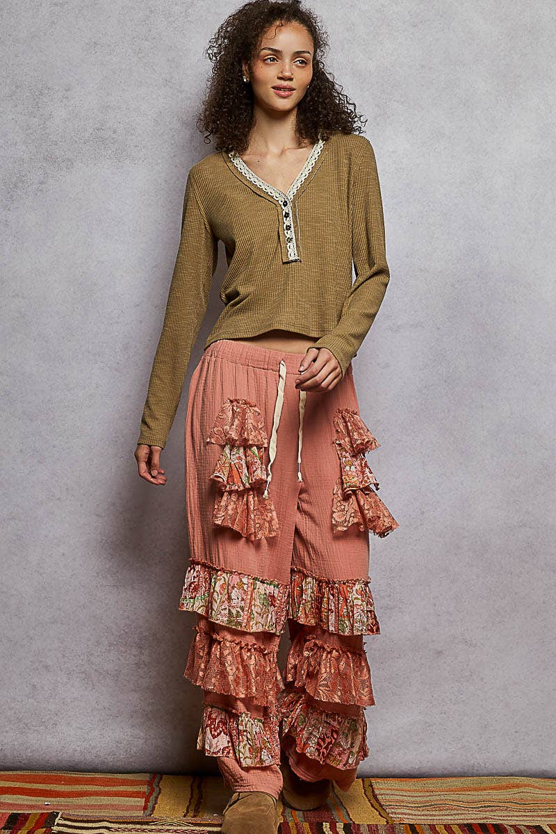 She’s Got Sass Ruffle Leg Pant - ivyandlavyboutique Pol Clothing
