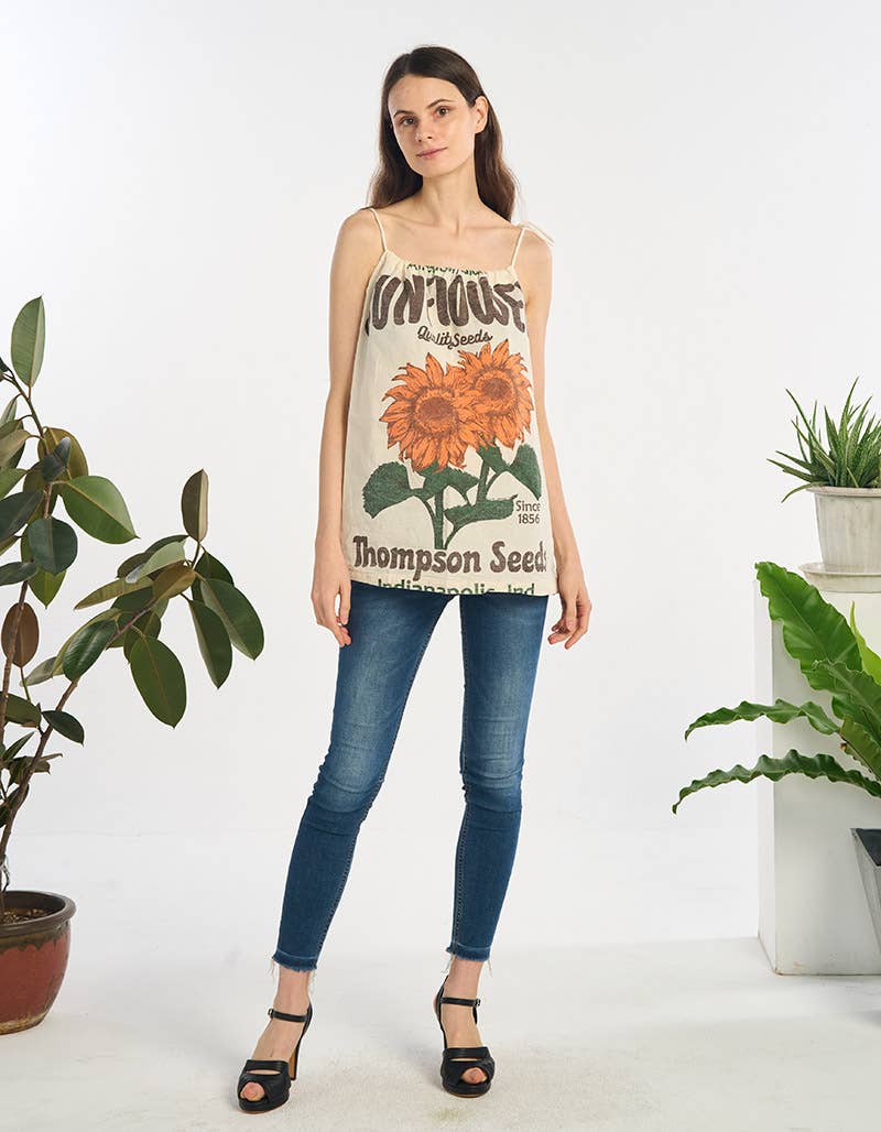 She's Sunshine Sunflower Printed Tank Top - ivyandlavyboutique Kathmandu Imports