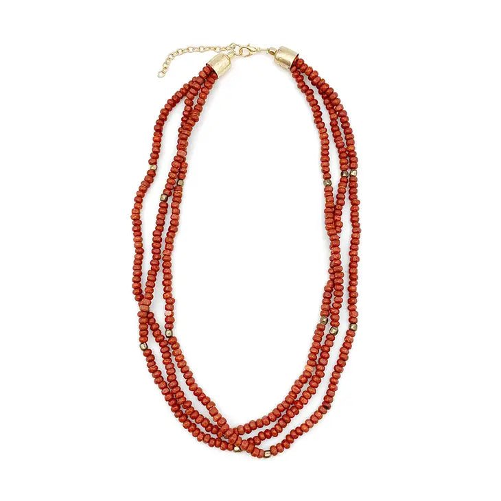 Shorty Chromatic Hues Sachi Triple Strand Layering Necklace - ivyandlavyboutique Anju Jewelry