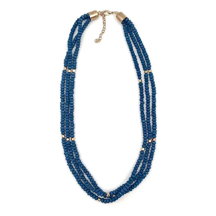 Shorty Chromatic Hues Sachi Triple Strand Layering Necklace - ivyandlavyboutique Anju Jewelry