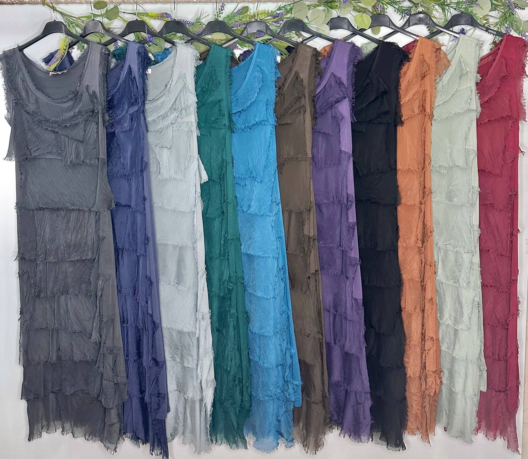 Silk Maxi Ruffle Stunner Dress - ivyandlavyboutique Karamel Collection