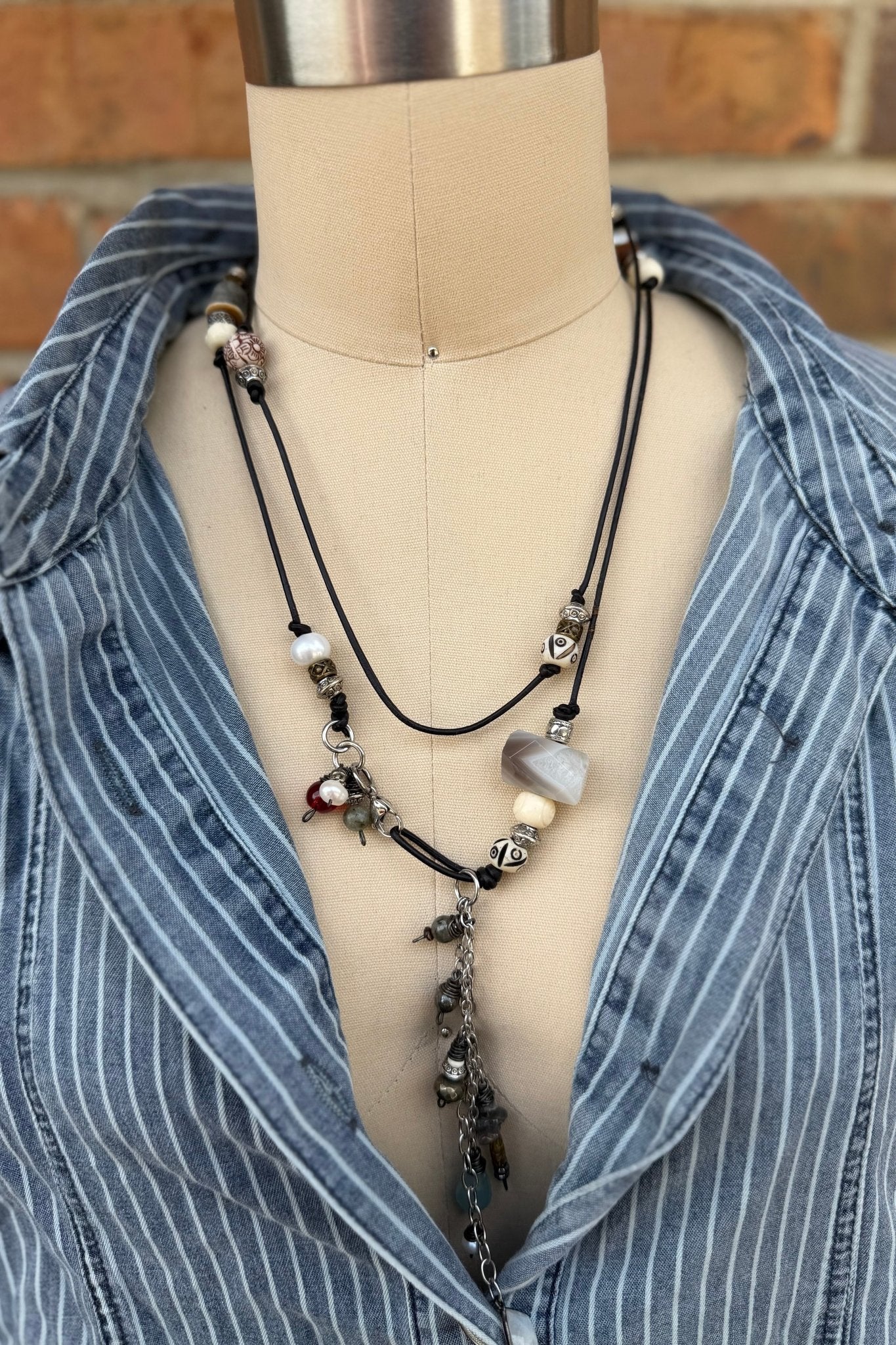Simple Gem Layered Leather Necklaces - ivyandlavyboutique ivyandlavyboutique