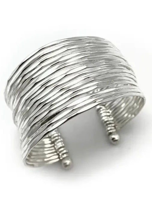 Simple Hammered Cuff Bracelet in Gold & Silver - ivyandlavyboutique Anju Jewelry