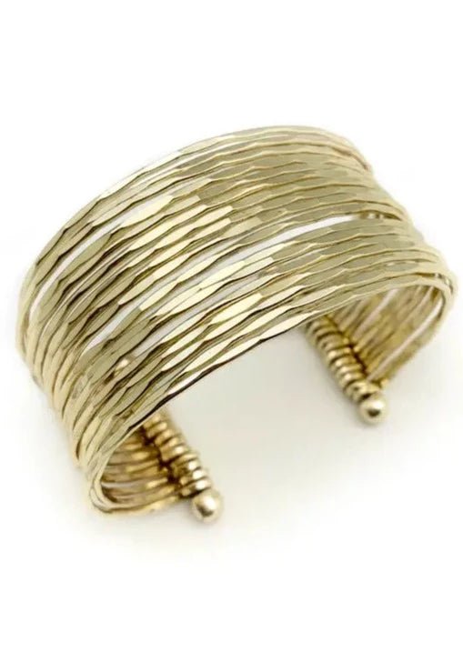 Simple Hammered Cuff Bracelet in Gold & Silver - ivyandlavyboutique Anju Jewelry