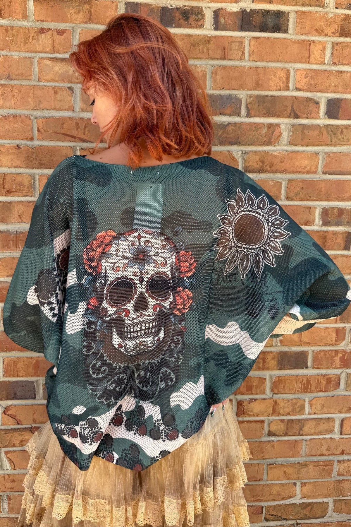 Skull Printed Sweater - ivyandlavyboutique LOOWIE