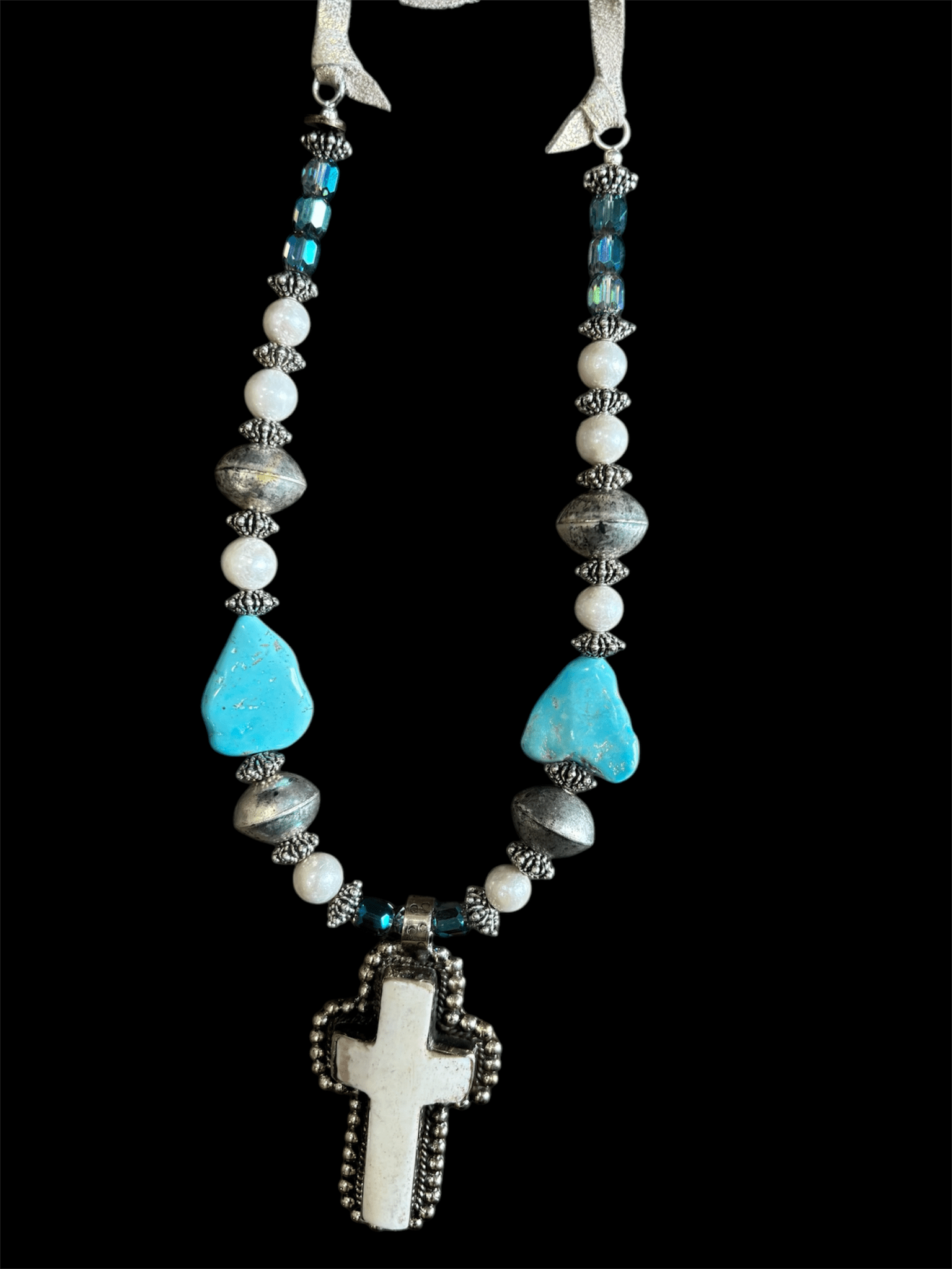 Sleeping Beauty Cross Necklace - ivyandlavyboutique A Rare Bird Shop