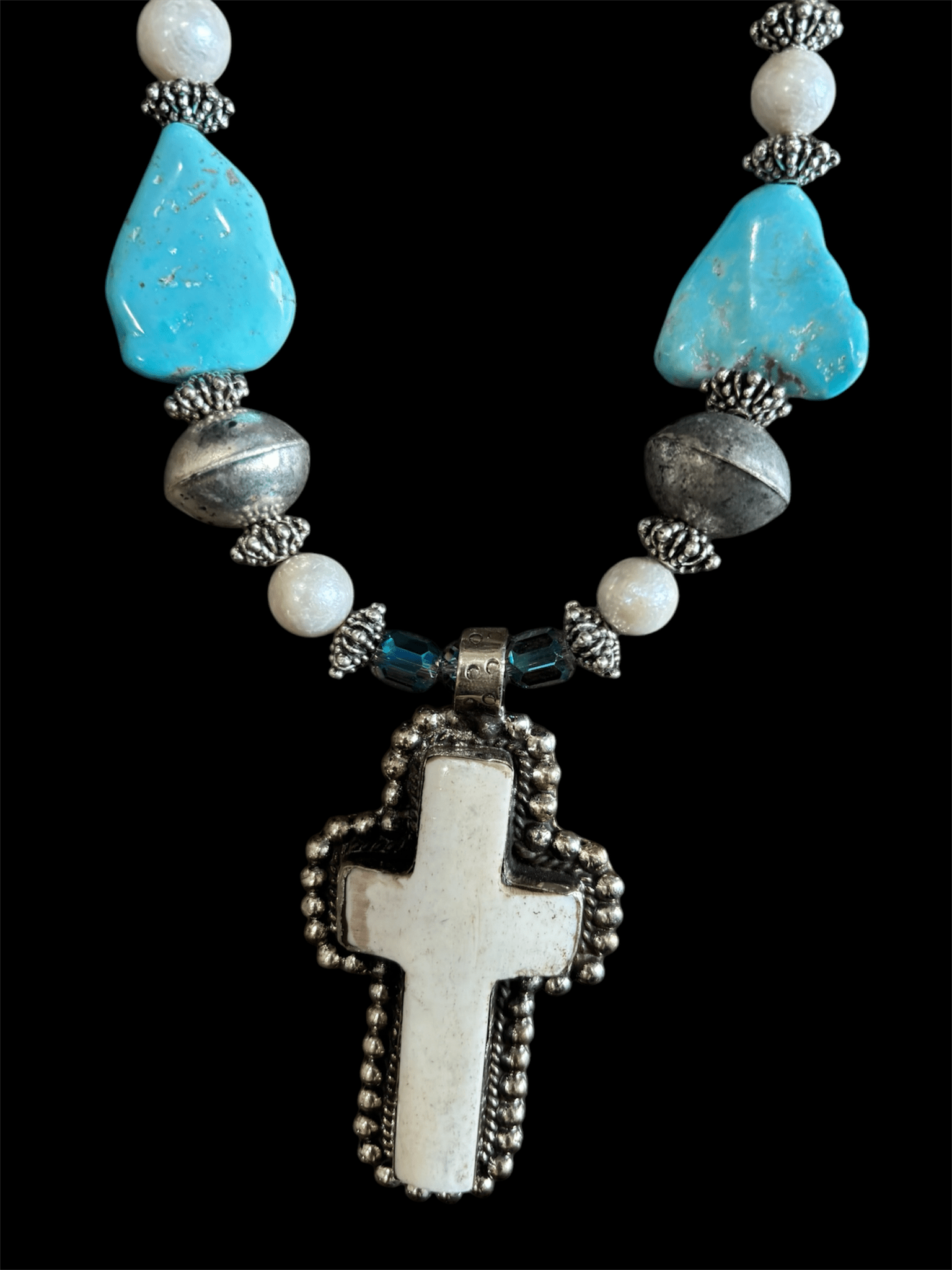 Sleeping Beauty Cross Necklace - ivyandlavyboutique A Rare Bird Shop