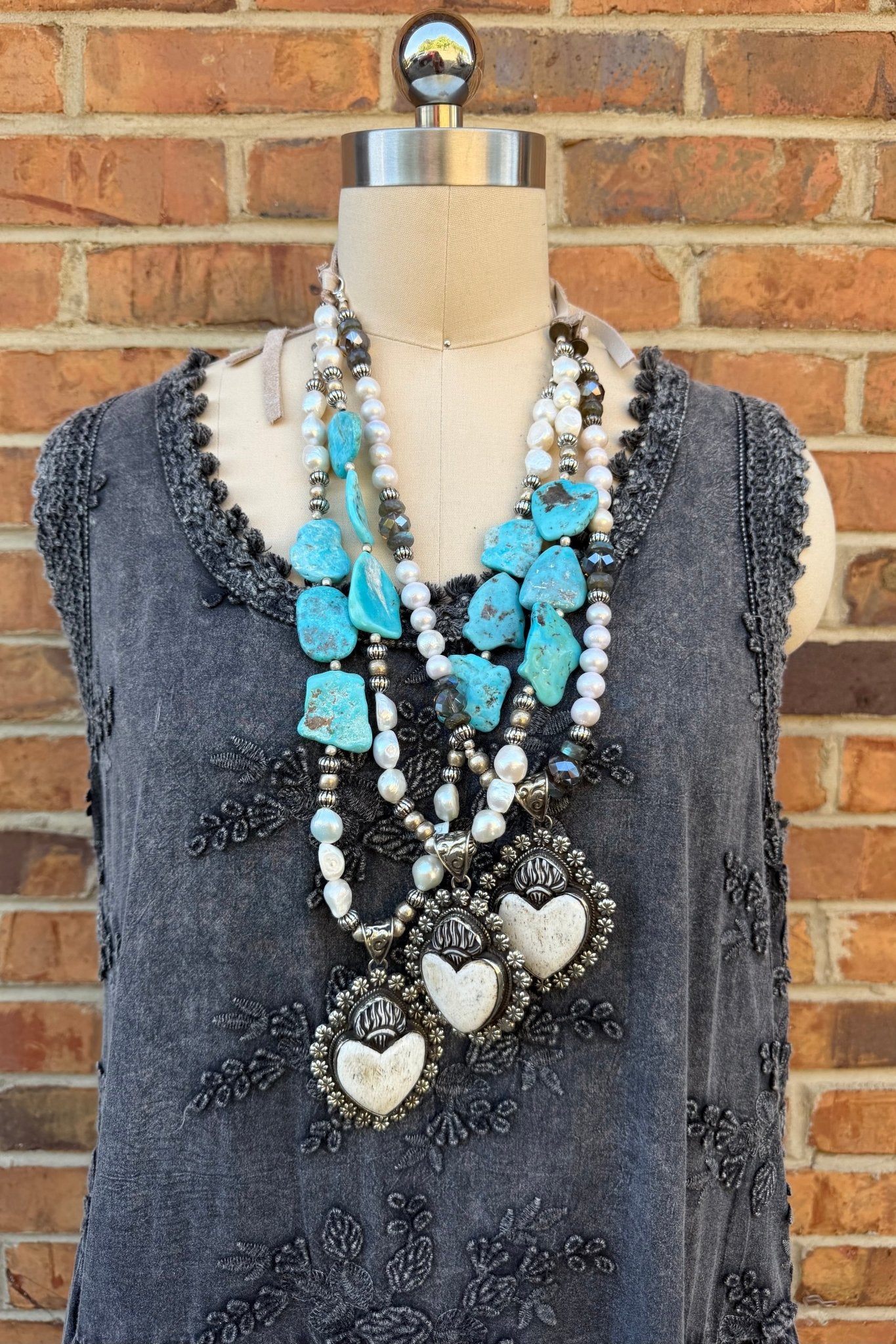 Sleeping Beauty Heart Necklace - ivyandlavyboutique A Rare Bird Shop