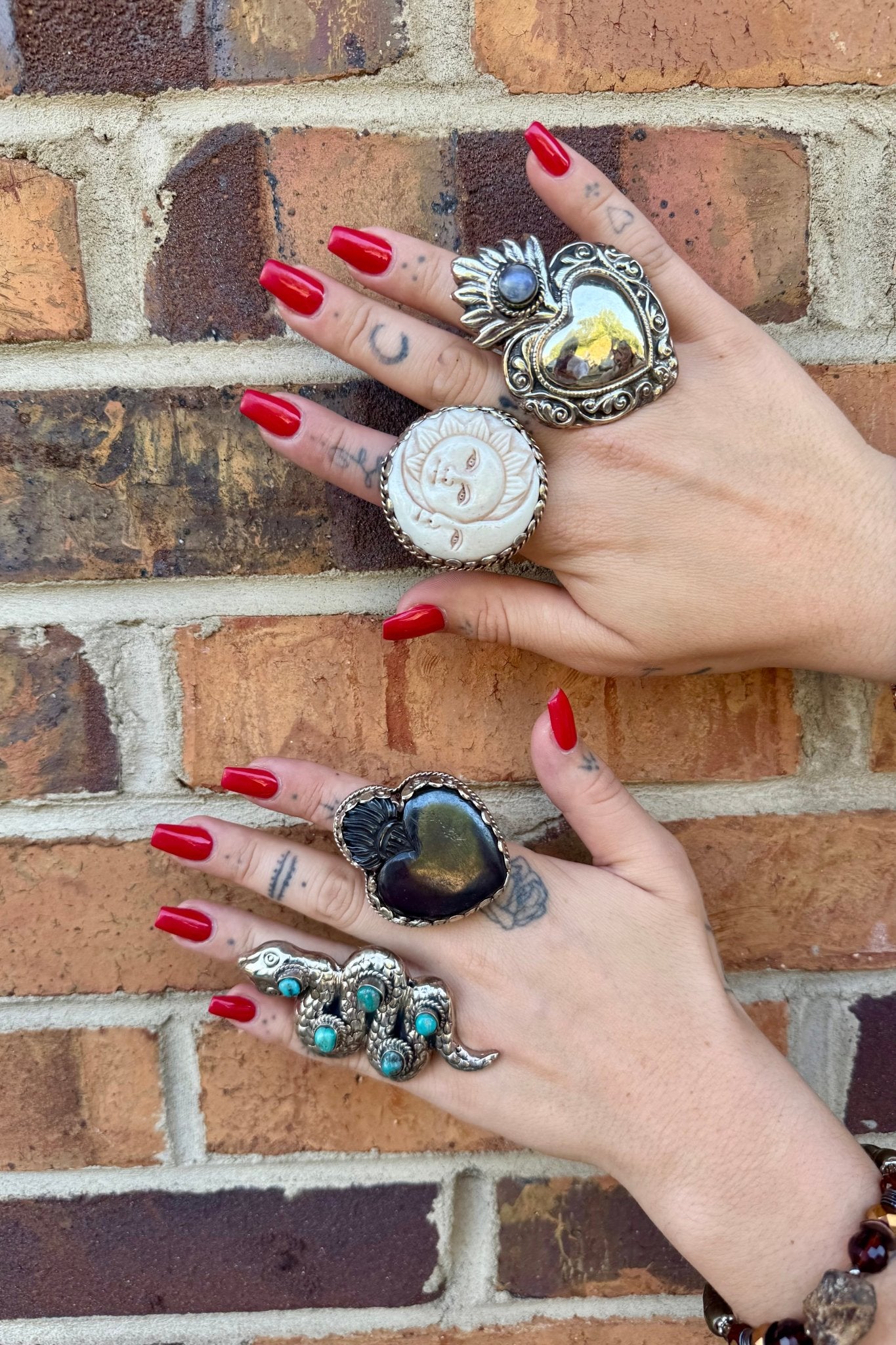 Slithering Snake Ring w/ Turquoise - ivyandlavyboutique ivyandlavyboutique