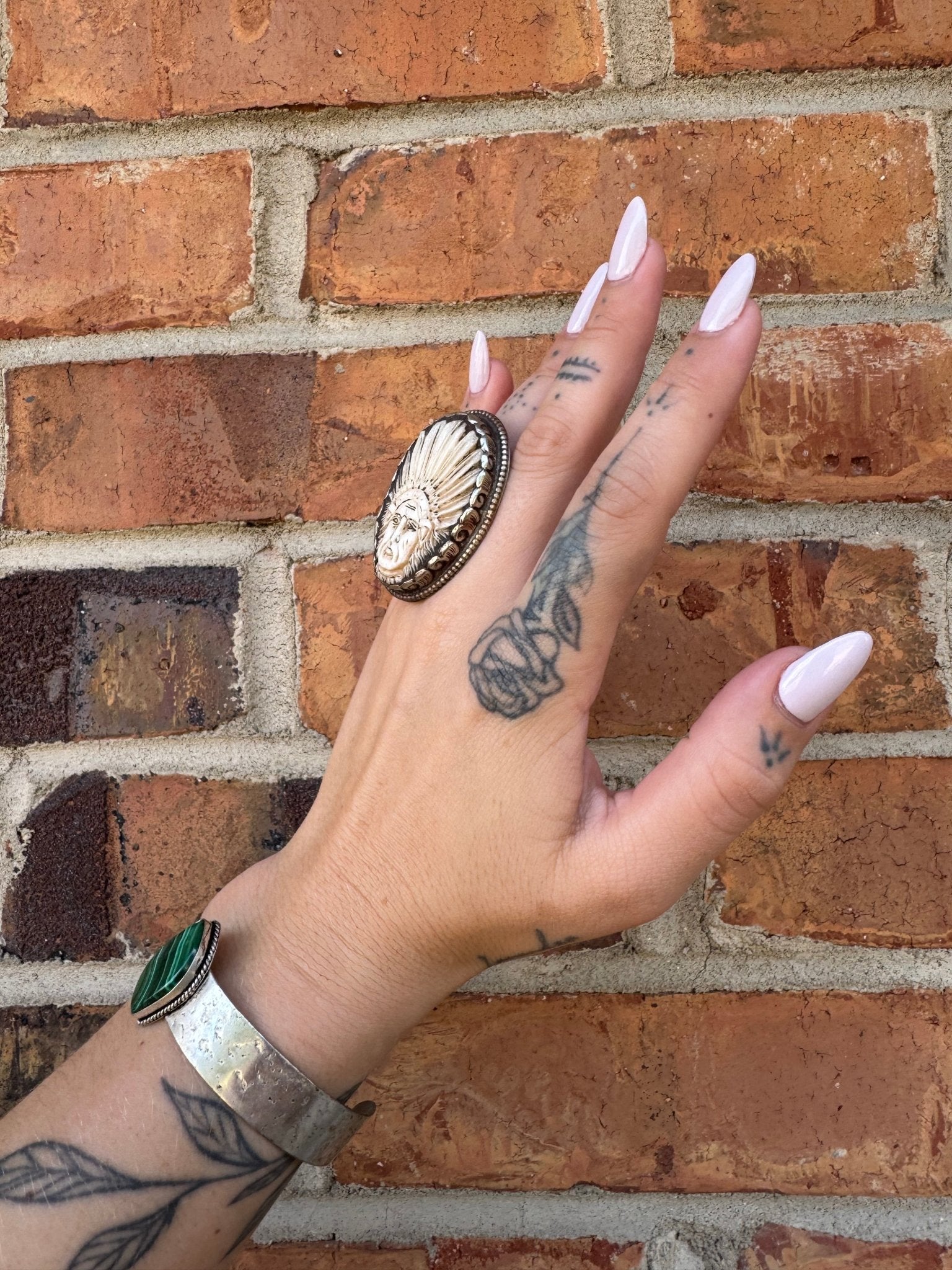 Small Chief Carved Statement Ring - ivyandlavyboutique ivyandlavyboutique