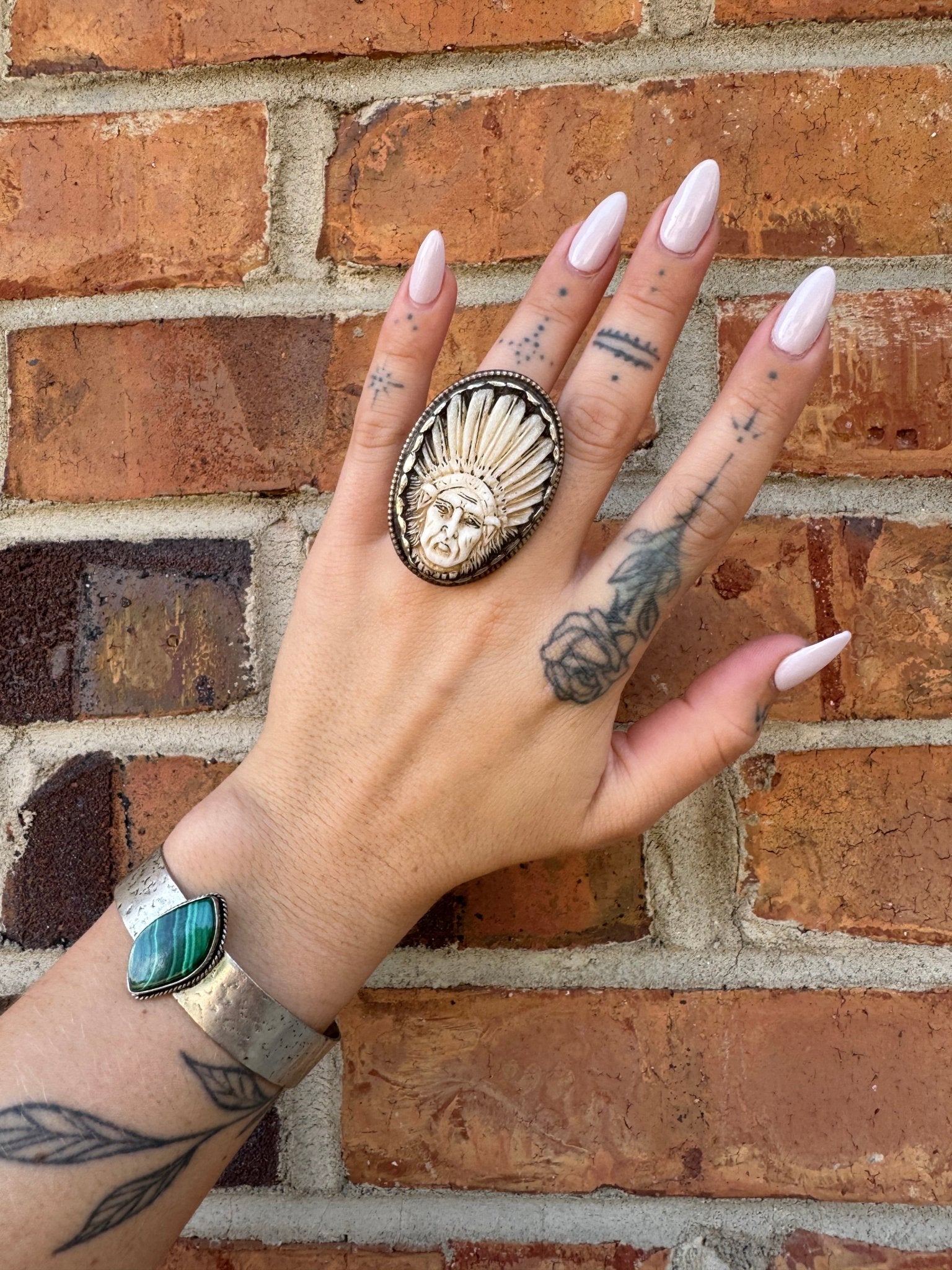 Small Chief Carved Statement Ring - ivyandlavyboutique ivyandlavyboutique