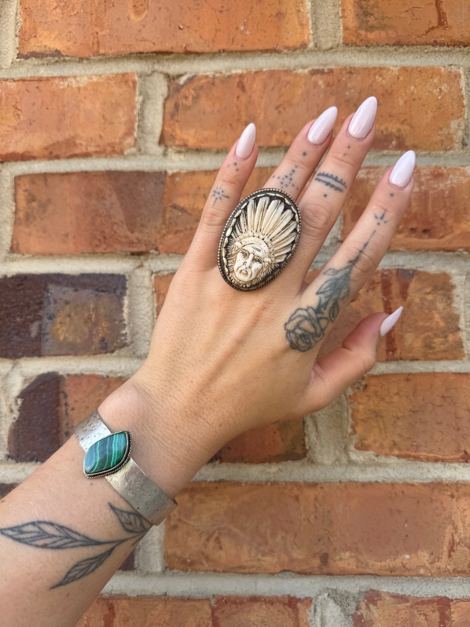 Small Chief Carved Statement Ring - ivyandlavyboutique ivyandlavyboutique