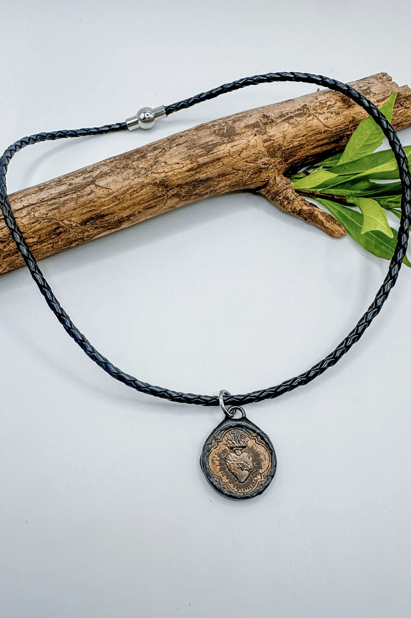 Small Leather Medallion Choker Necklace - ivyandlavyboutique Spirit Lala