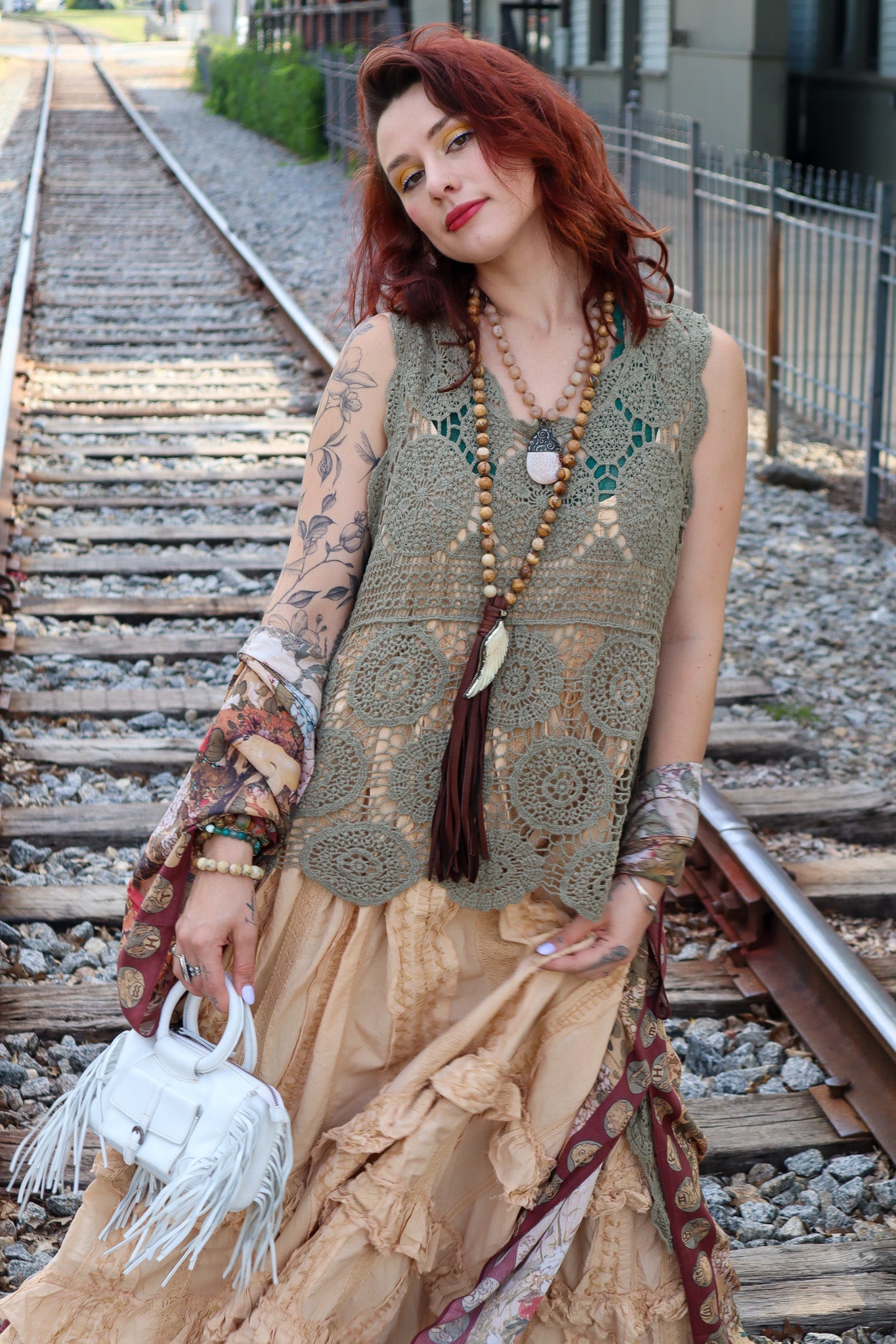 So Boho Crochet Lace Trim Long Back Pullover Vest - ivyandlavyboutique Leto Accessories