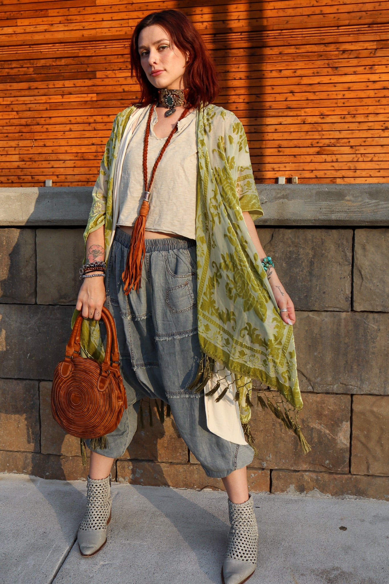 So Chic Boho Braided Leather Tassel Necklace - ivyandlavyboutique Art by Amy