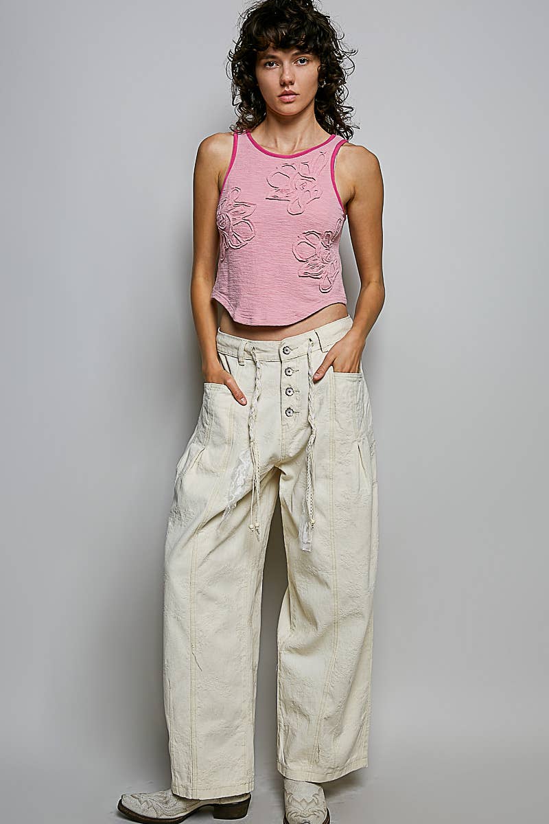 So Simple So Sweet Roundneck w/ Embroidered Crop Top - ivyandlavyboutique Pol Clothing