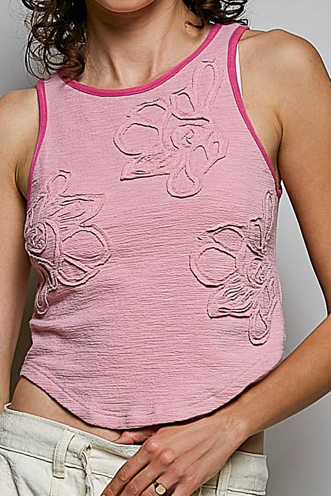 So Simple So Sweet Roundneck w/ Embroidered Crop Top - ivyandlavyboutique Pol Clothing