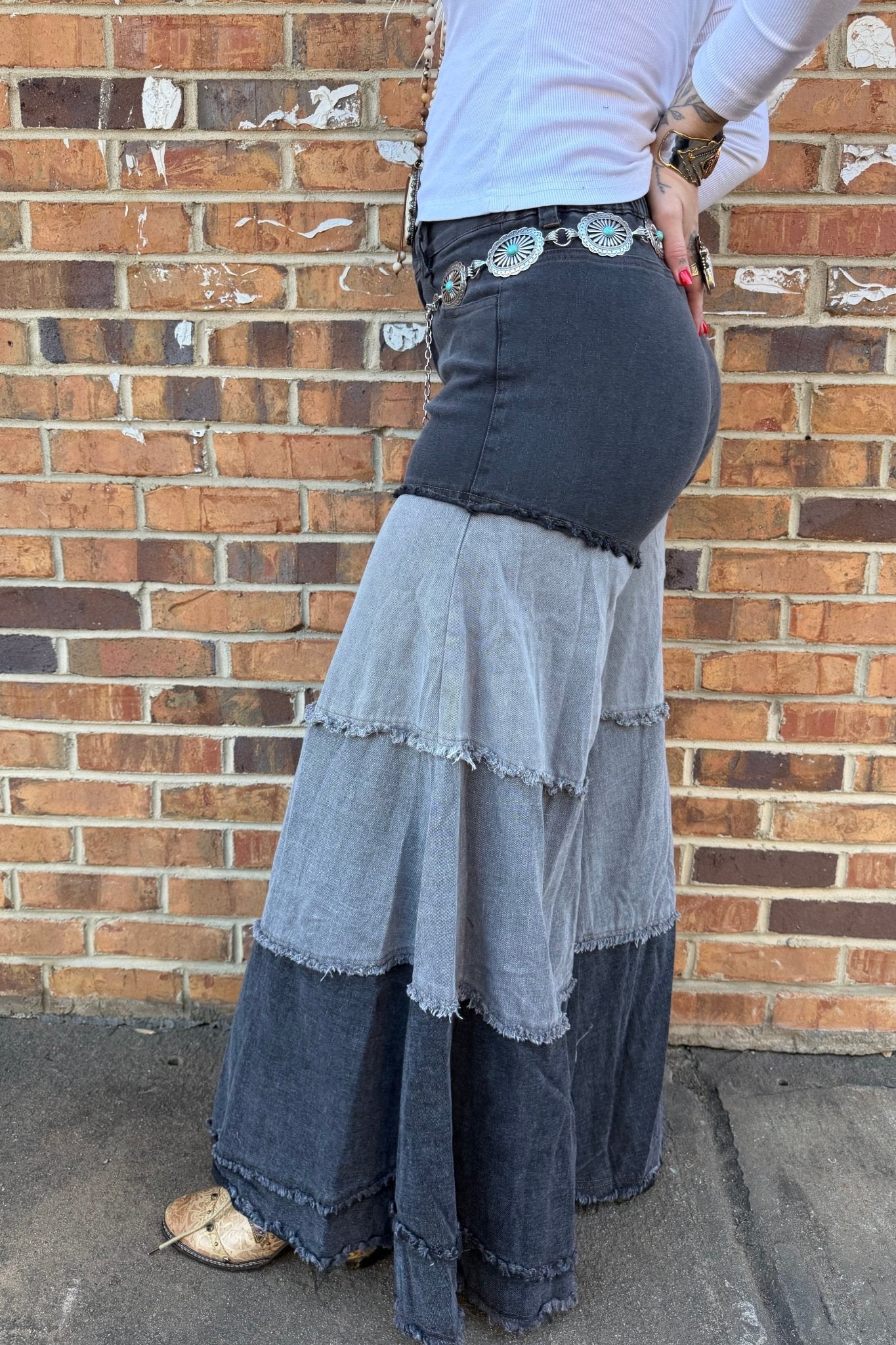 So the Drama Mega Flare Jean - ivyandlavyboutique Blue Velvet