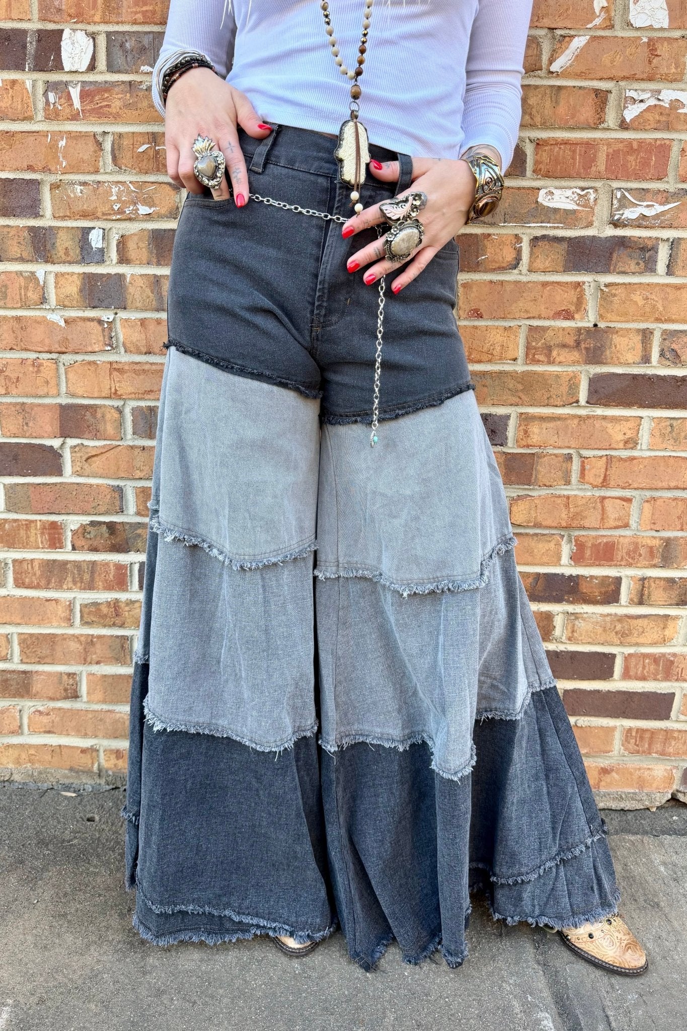 So the Drama Mega Flare Jean - ivyandlavyboutique Blue Velvet