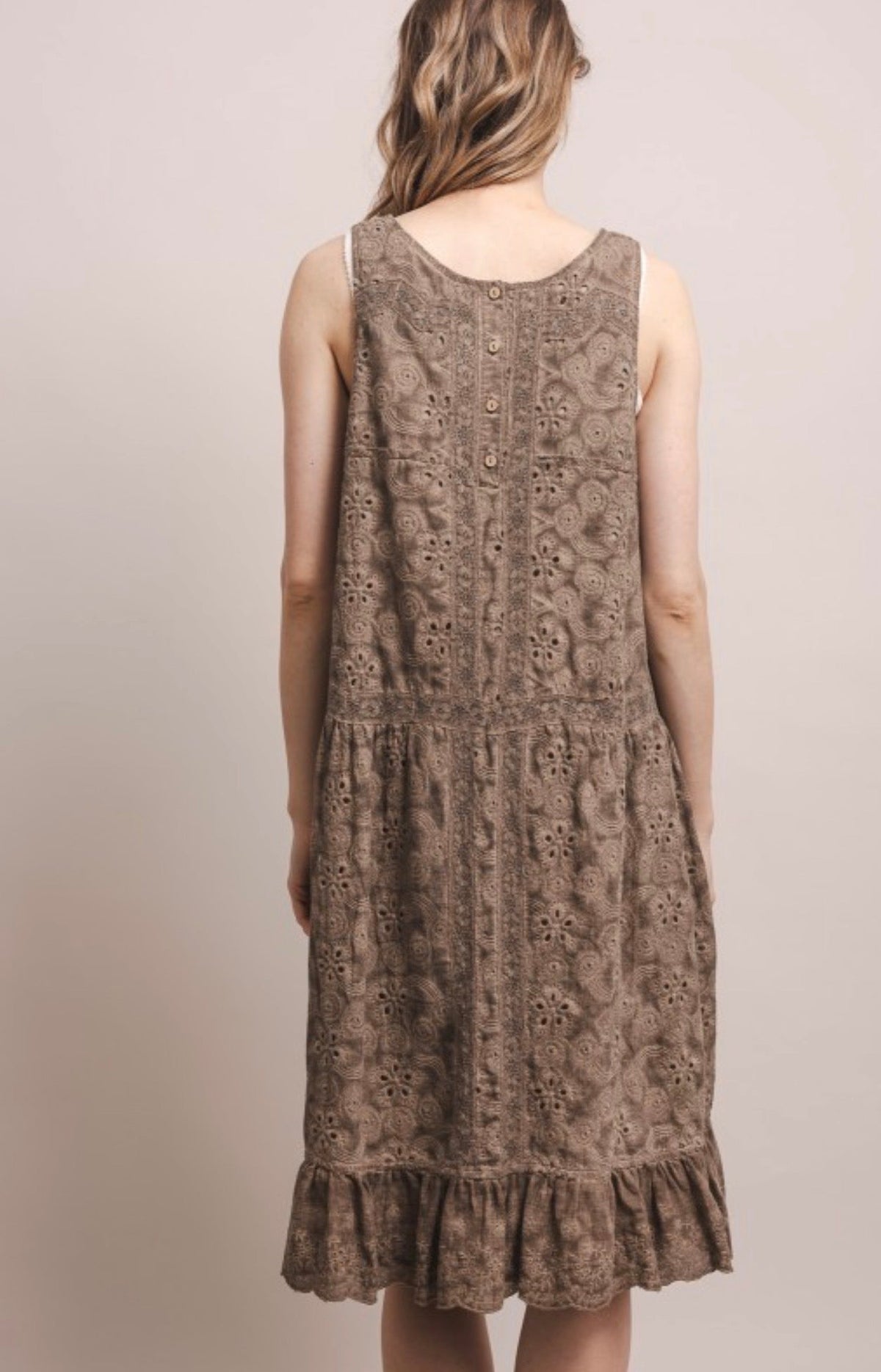 So Vintage Eyelet Midi Dress - ivyandlavyboutique Blue Velvet