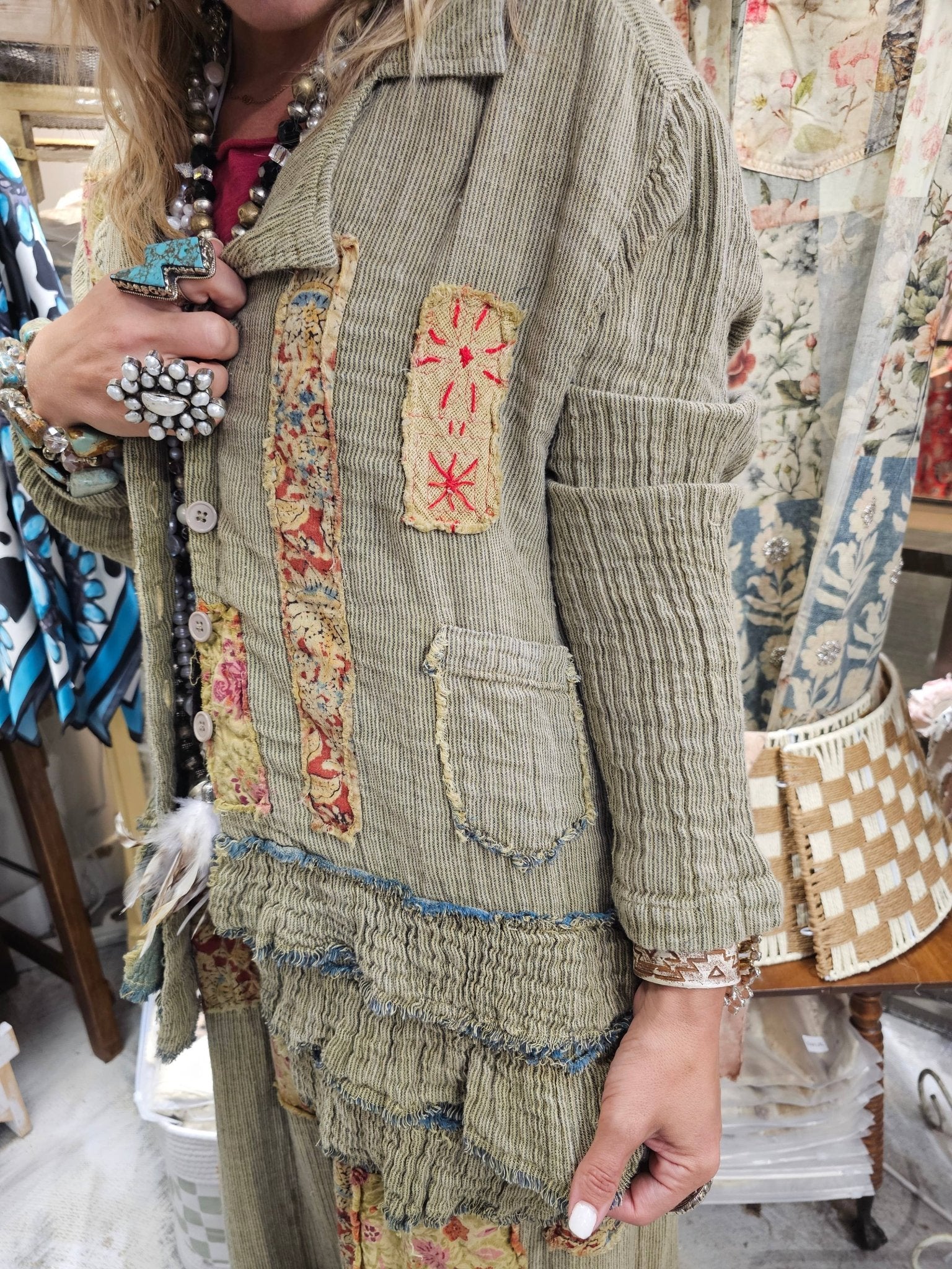 Soft Ruffle Patch Jacket - ivyandlavyboutique A Rare Bird Shop