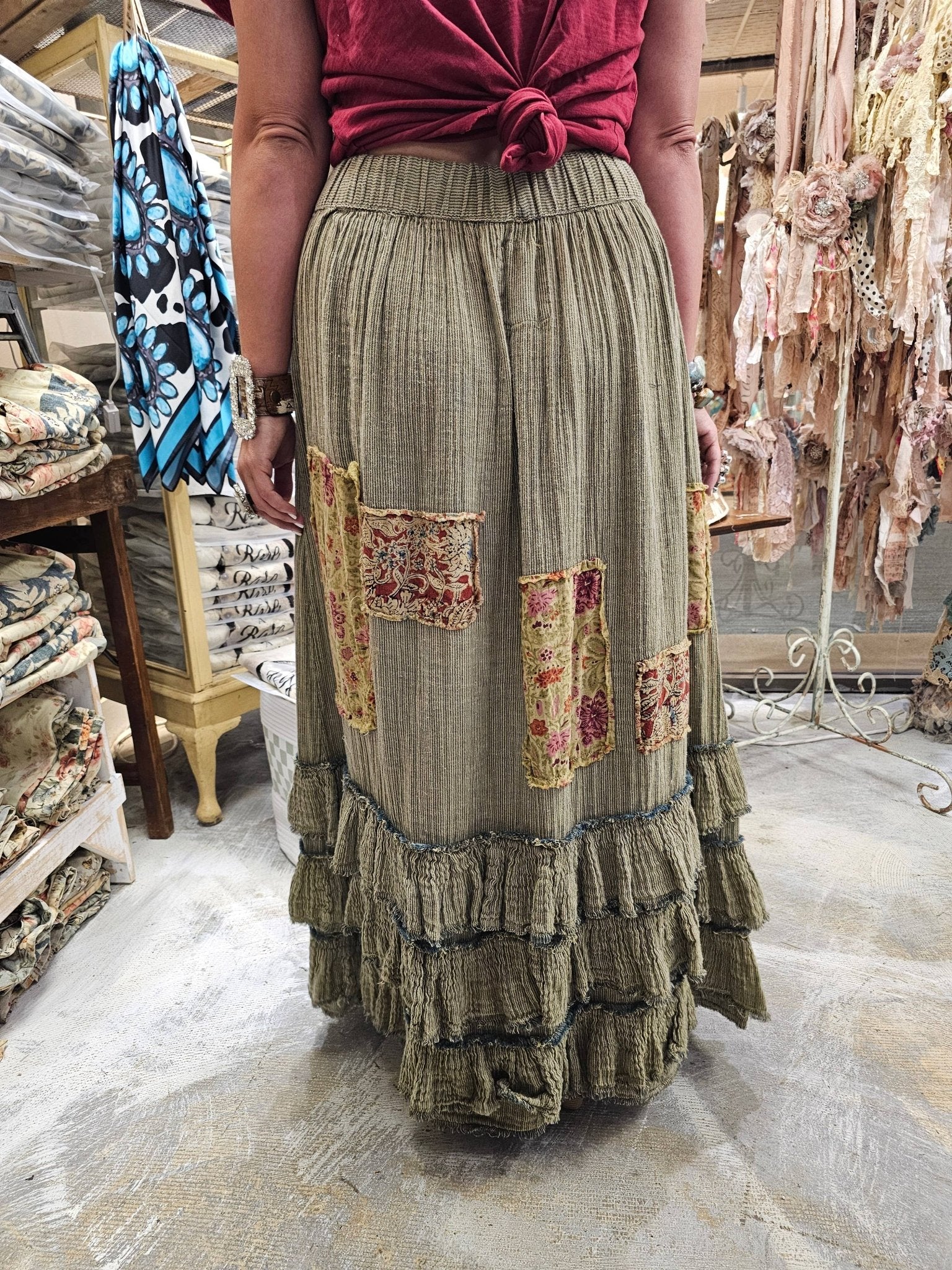 Soft Ruffle Patch Skirt - ivyandlavyboutique A Rare Bird Shop
